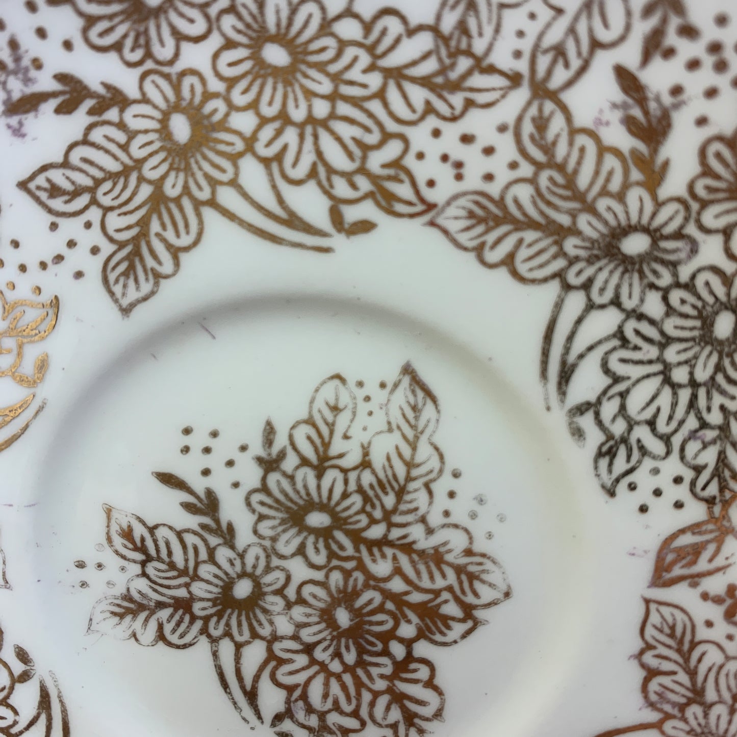 White and Gold Floral Teacup Royal Vale Vintage Tea Cup and Saucer