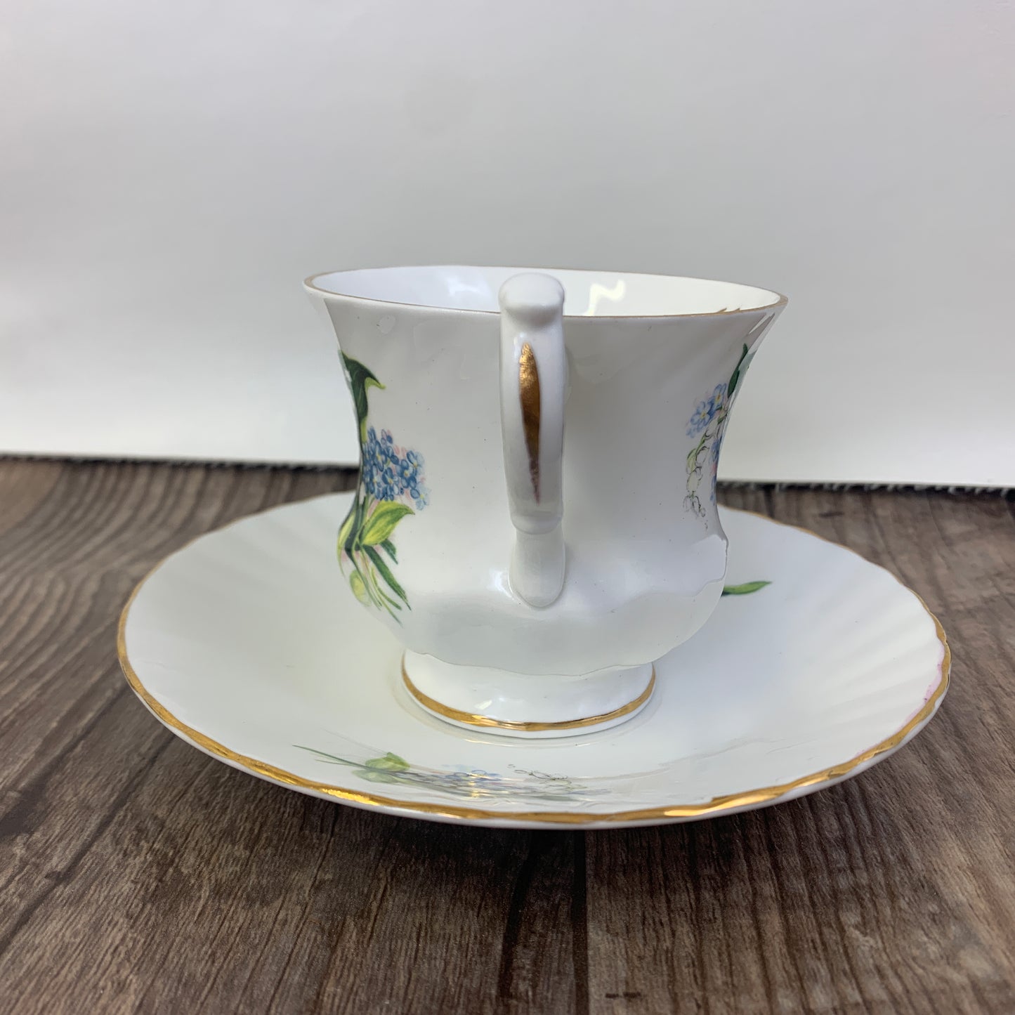 Lily of the Valley Teacup, Gift for Mother, Blue and White Floral Pattern Tea Cup