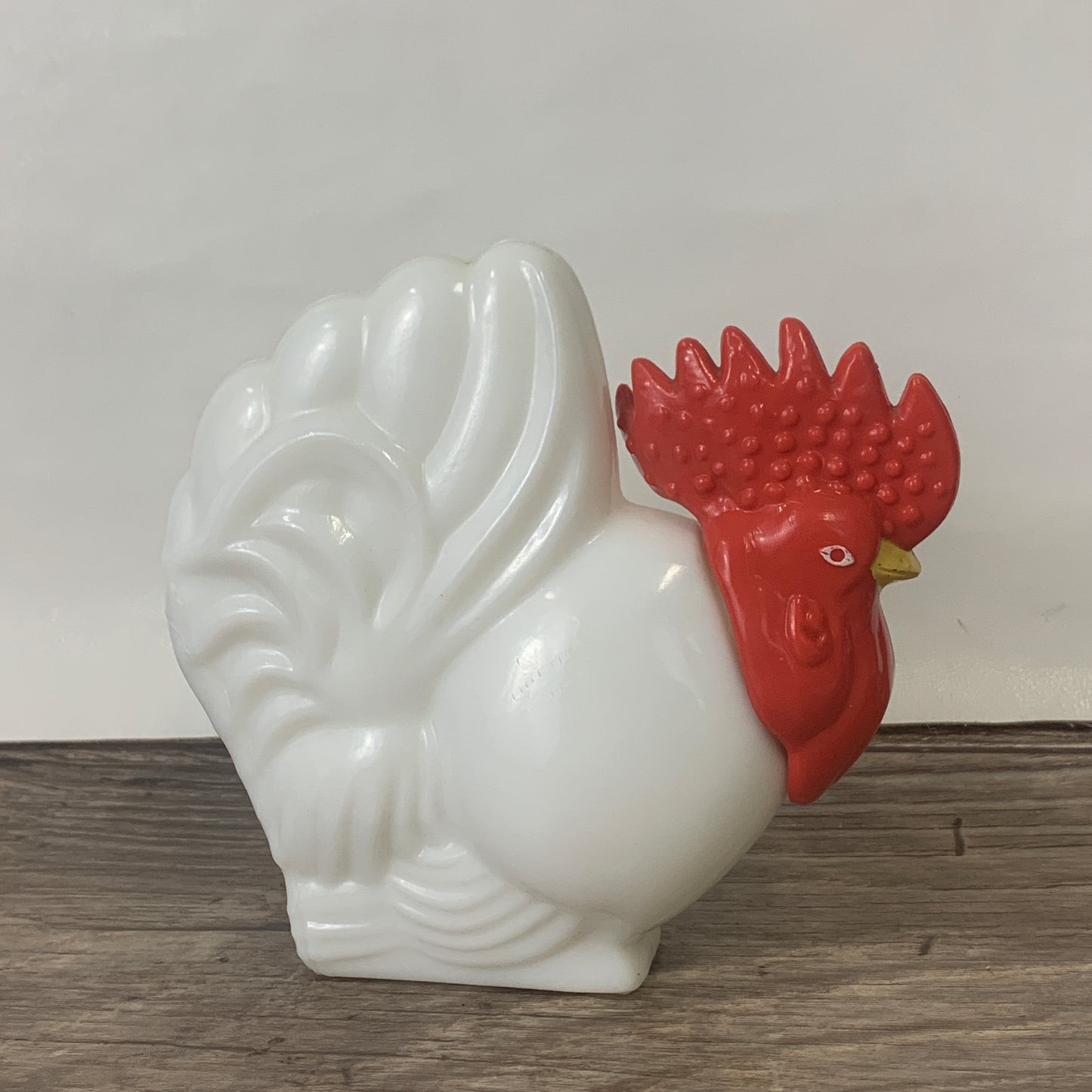 Vintage Avon Milk Glass Rooster Bottle, Bottle Only, Collectible Glass Rooster Shaped Bottle