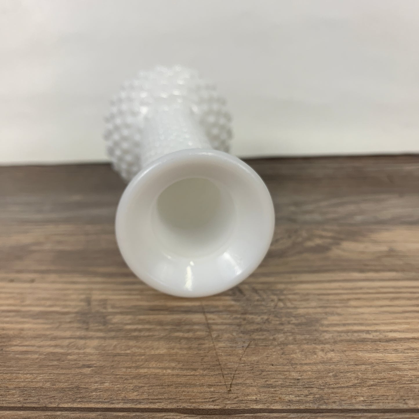 Milk Glass Hobnail Bud Vase, E O Brody Vintage Glass Vase