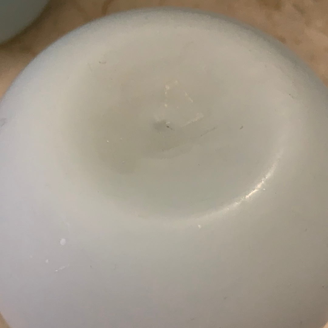 Pair of Antique Blown Glass Rose Bowls Blue Cased Satin Glass