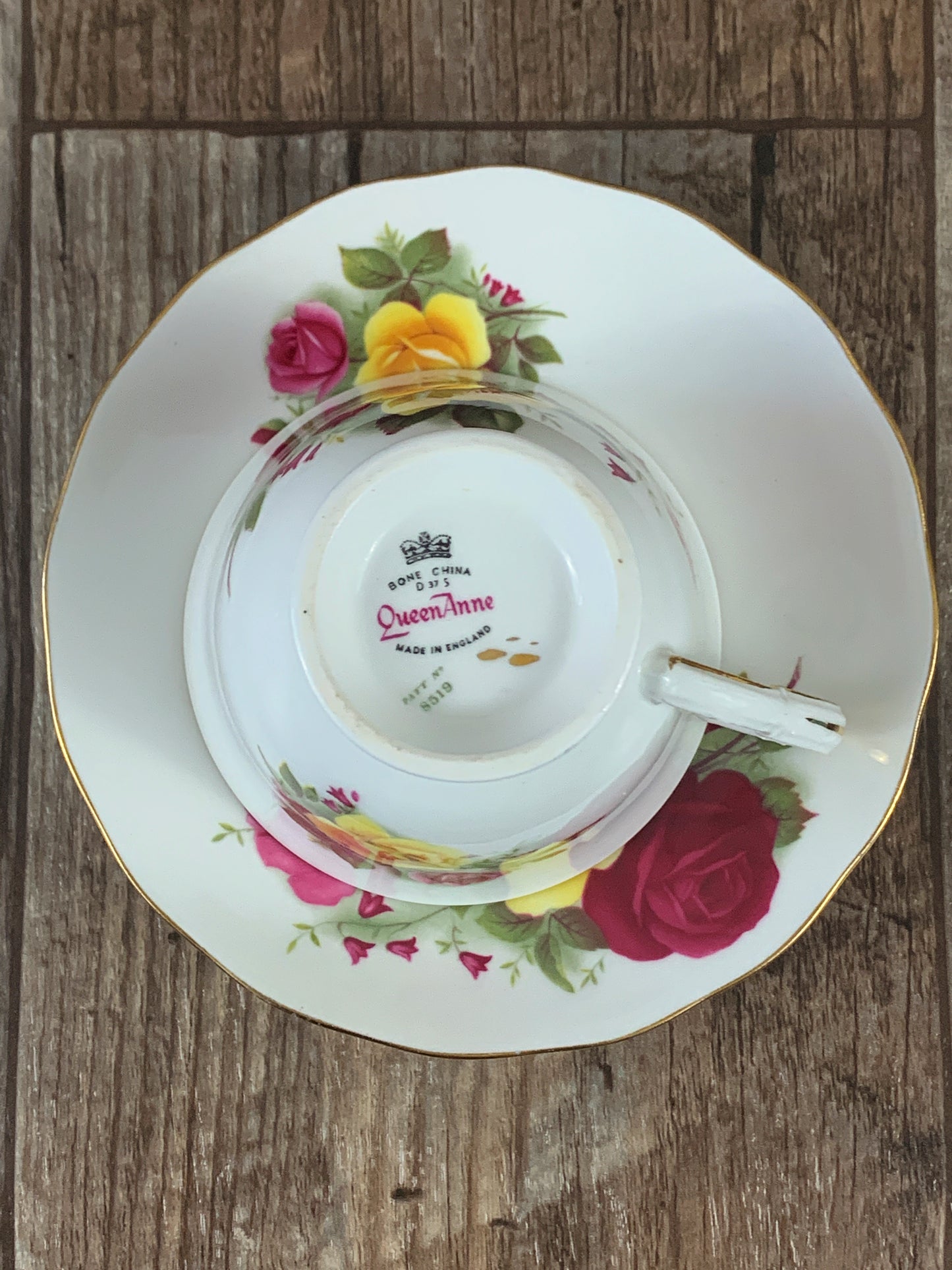 Red and Yellow Rose Teacup Vintage Tea Cup Vintage Gifts