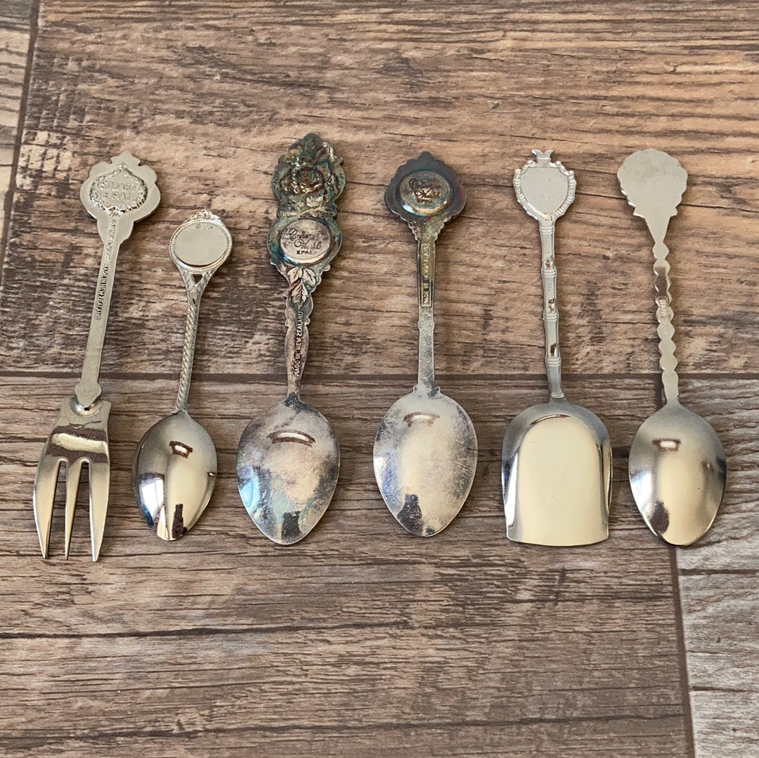 6 Hawaiian Vintage Collectible Souvenir Spoons Instant Collection
