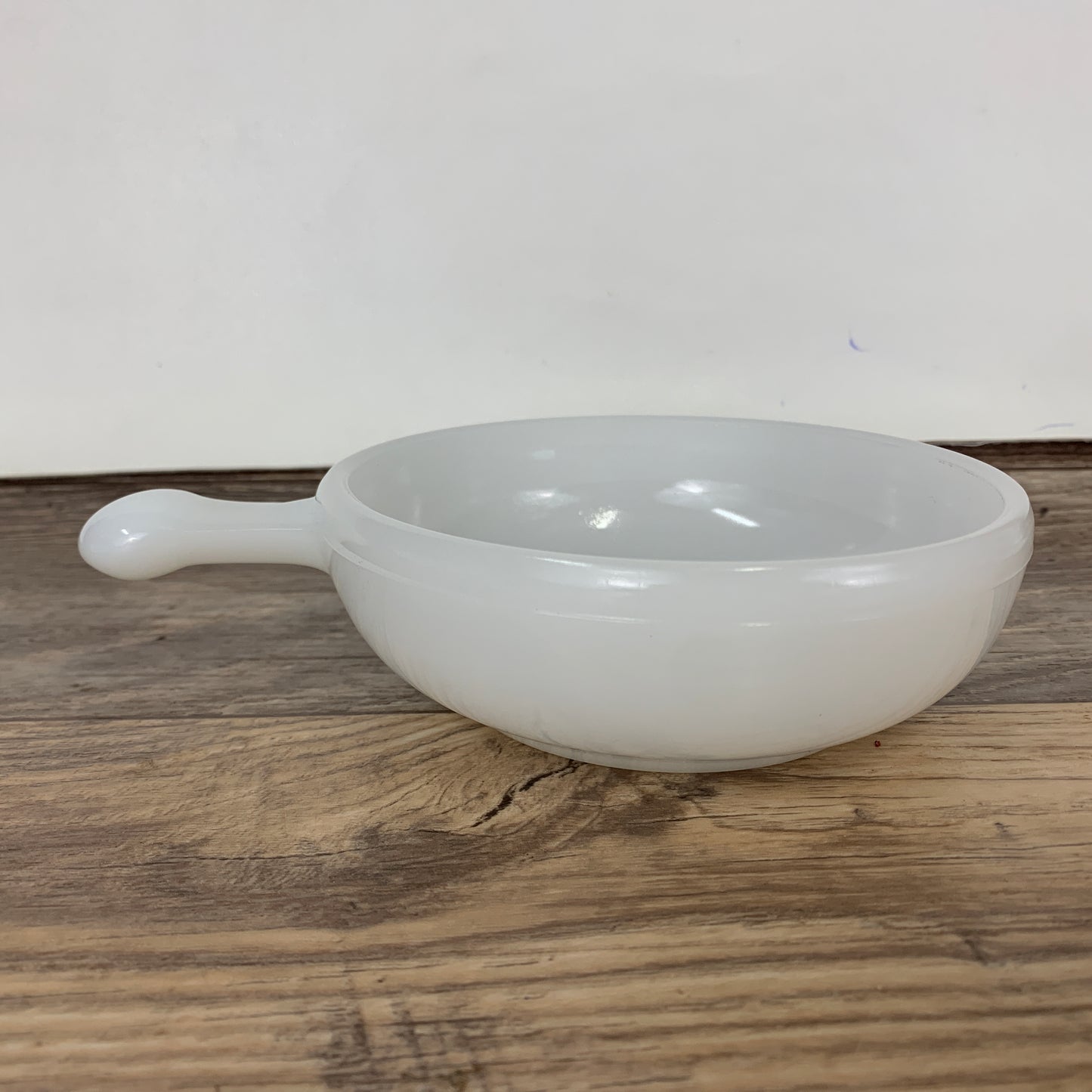 Milk Glass Soup Bowls with Handles - Set of 2