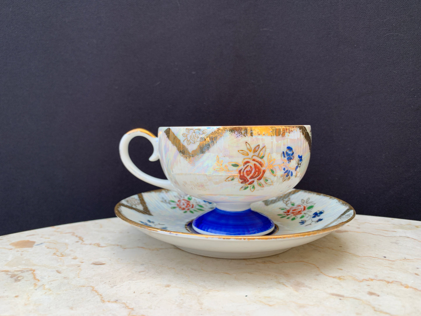 Luster Ware Tea Cup Made in Japan Footed Teacup
