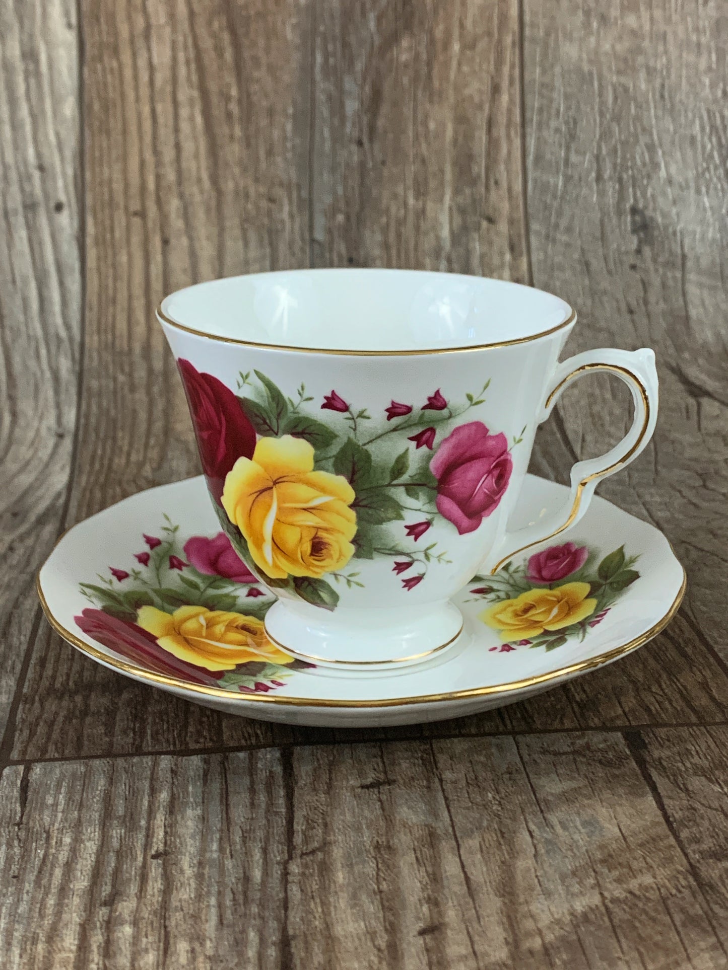Red and Yellow Rose Teacup Vintage Tea Cup Vintage Gifts