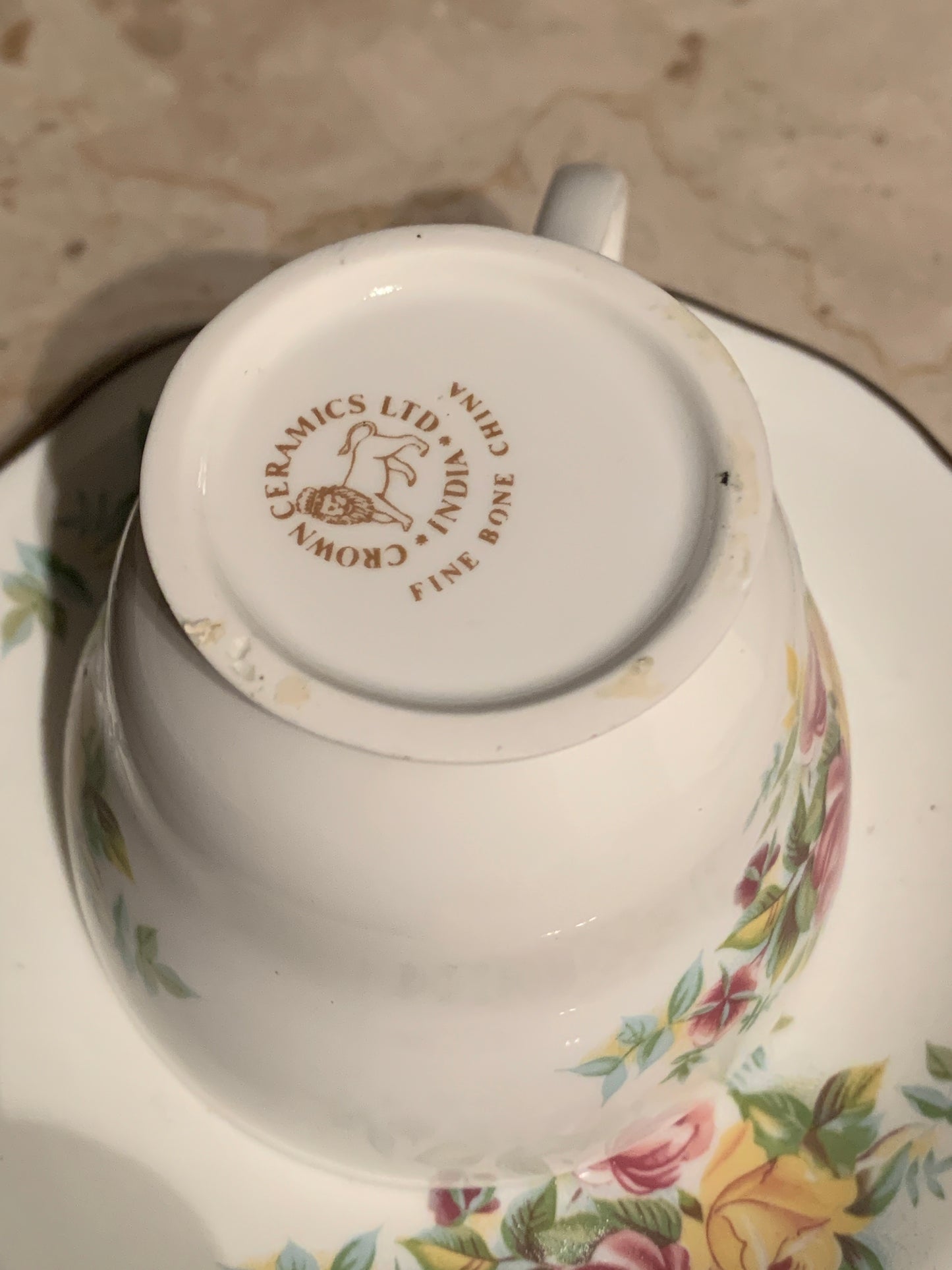Vintage Teacup Made in India Vintage Tea Cup with Floral Pattern