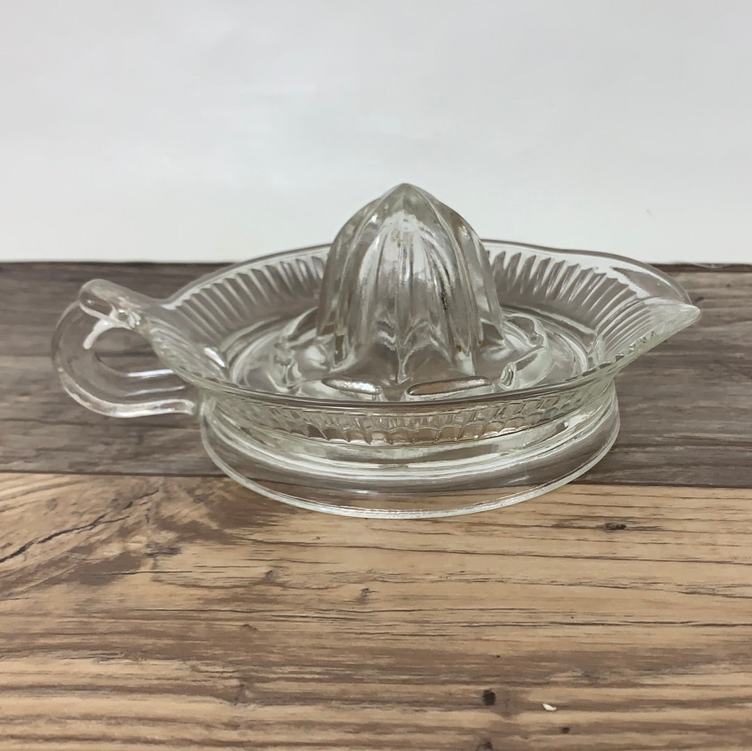Small Glass Lemon Press Citrus Reamer Vintage Glass Juicer
