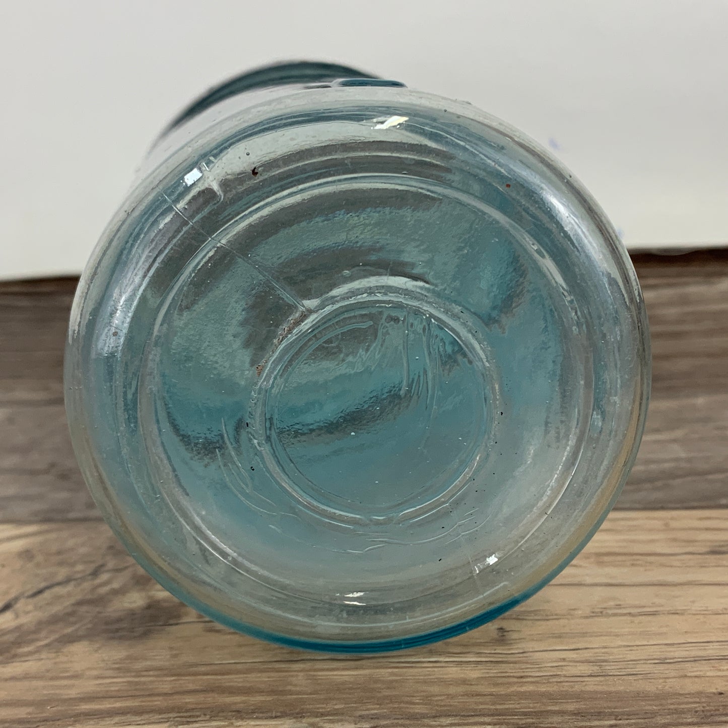 Antique Aqua Blue Crown Canning Jar