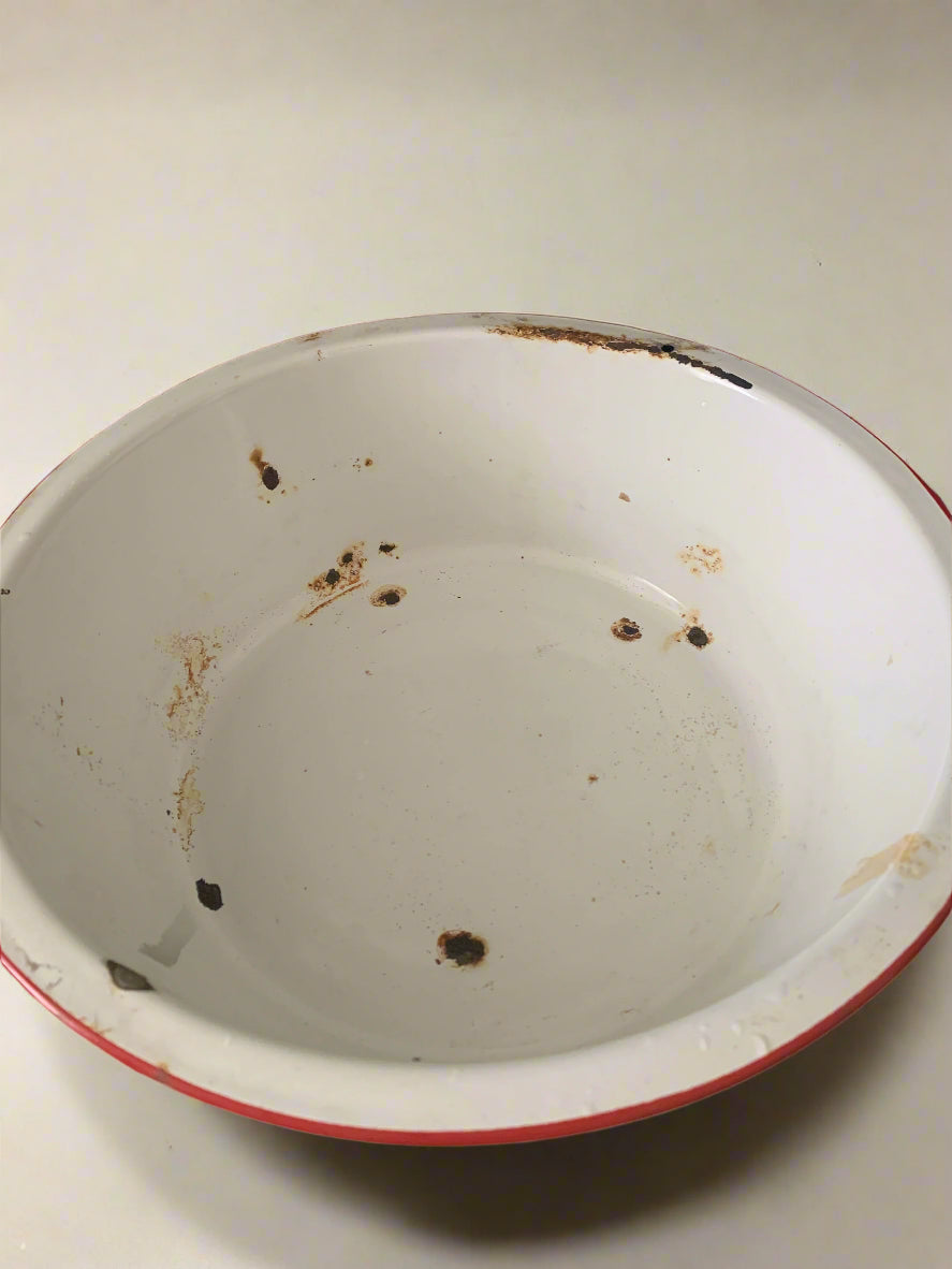 Enamel Wash Basin Vintage Farmhouse Decor