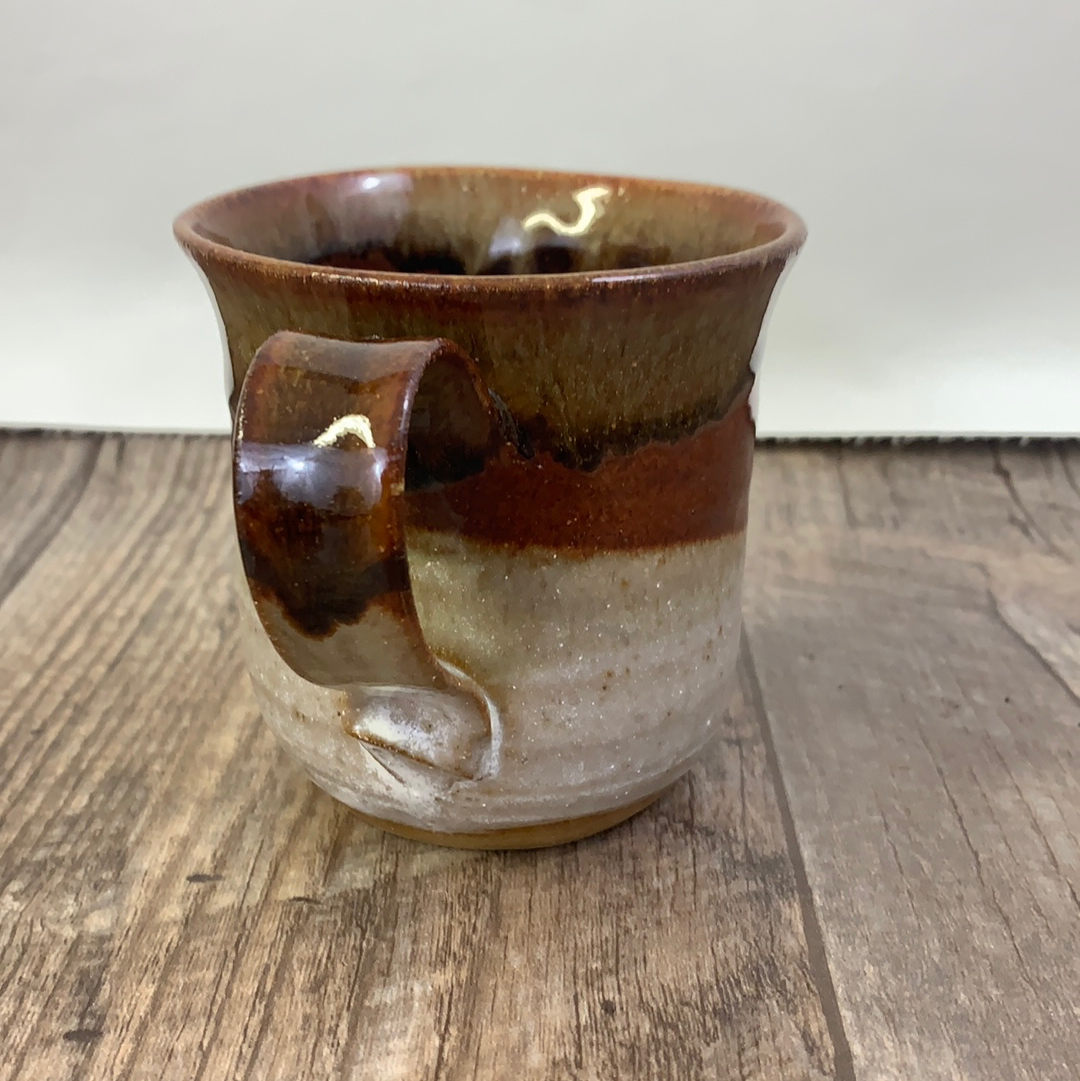 Vintage Drip Glaze Pottery Mug with Face Handmade Pottery Mug with Molded Face