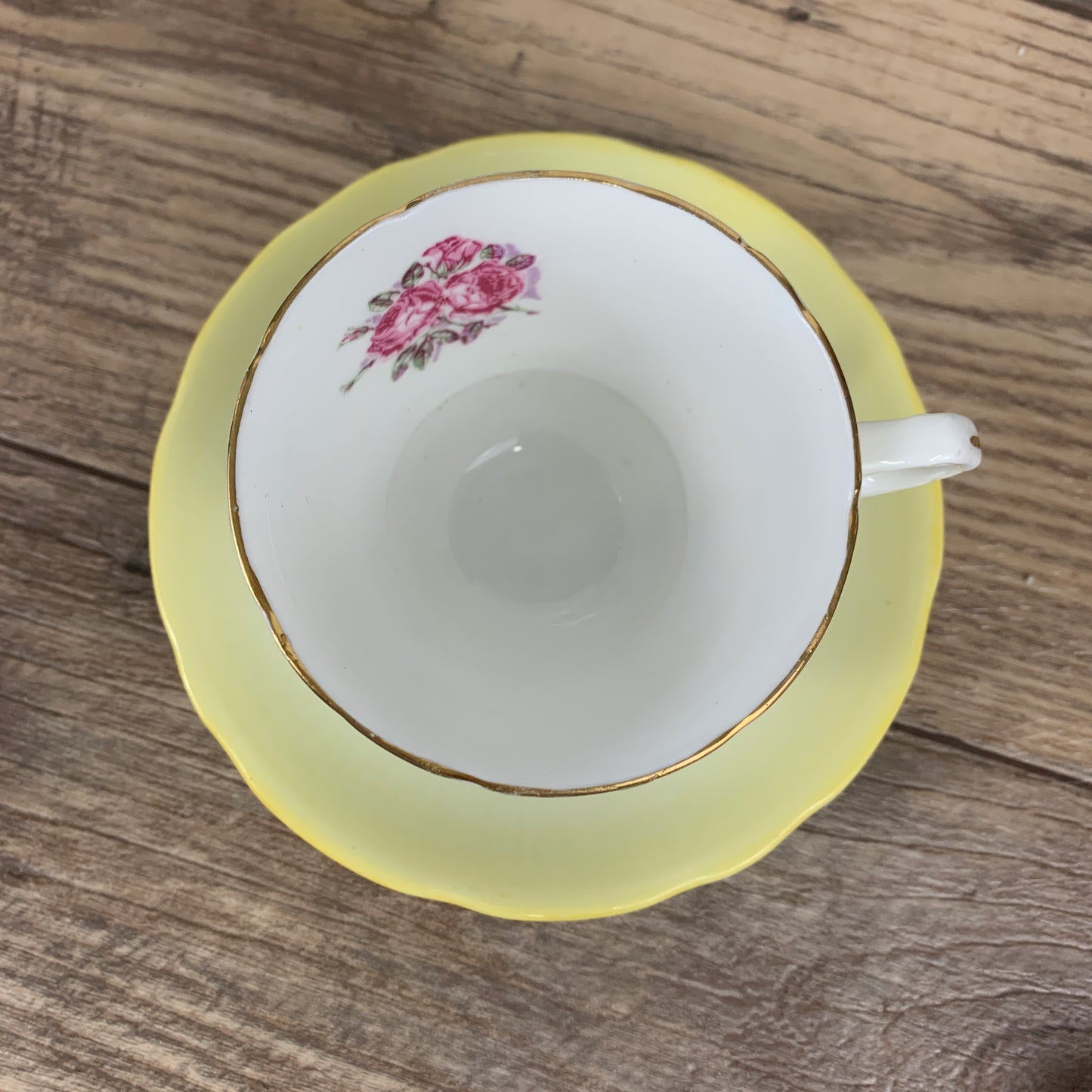 Yellow and White Vintage China Teacup Royal Stafford China Avon Tea Cup