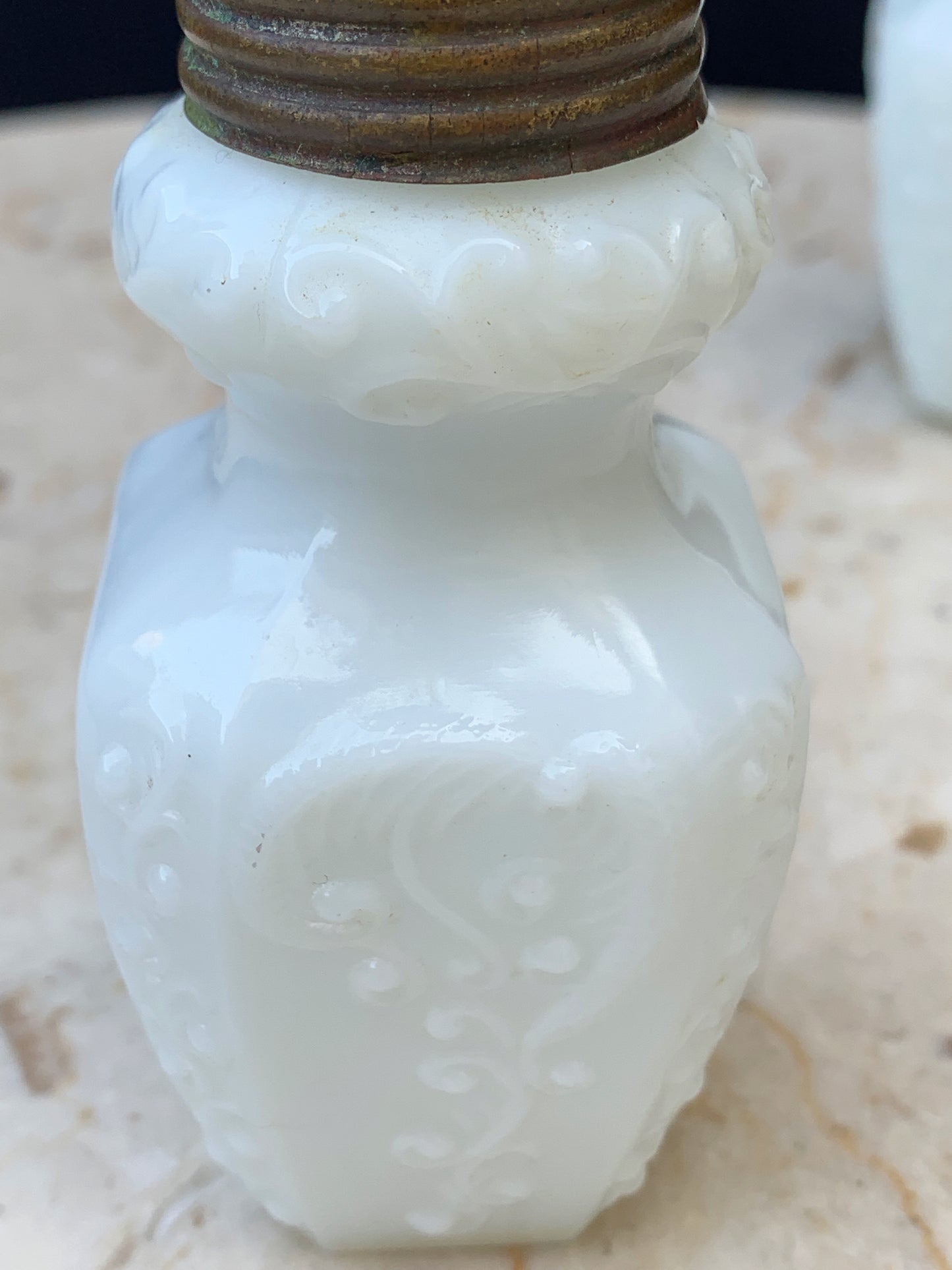 EAPG Antique Salt and Pepper Shakers Diamond Glass Co No 7