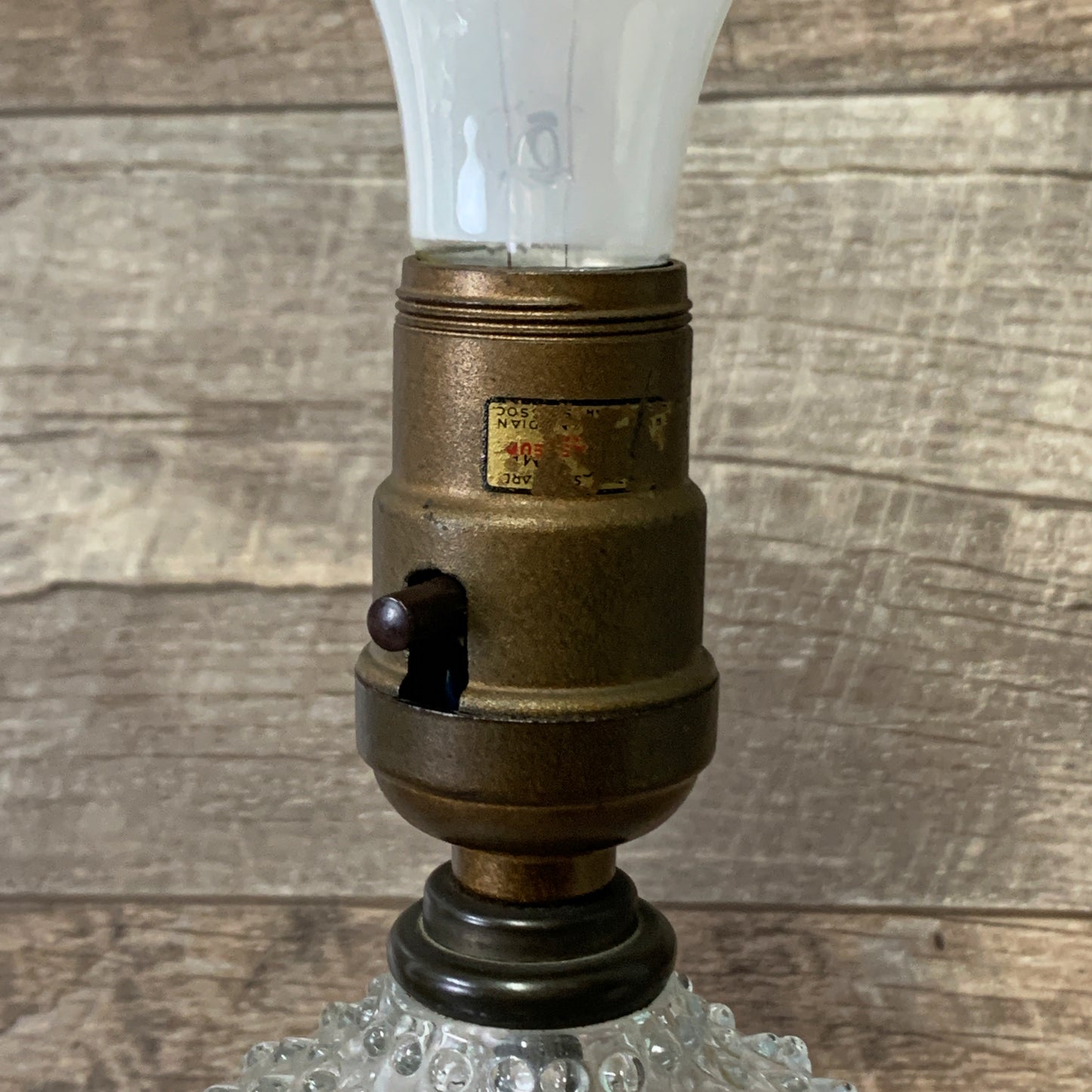 Clear Glass Lamp with Pointy Hobnail Pattern - 2 Available