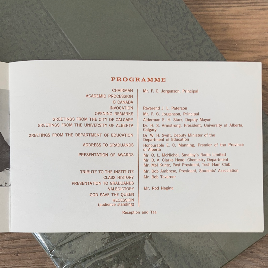 Vintage 1966 Year Book Southern Alberta Institute of Technology w/ Graduation Programme