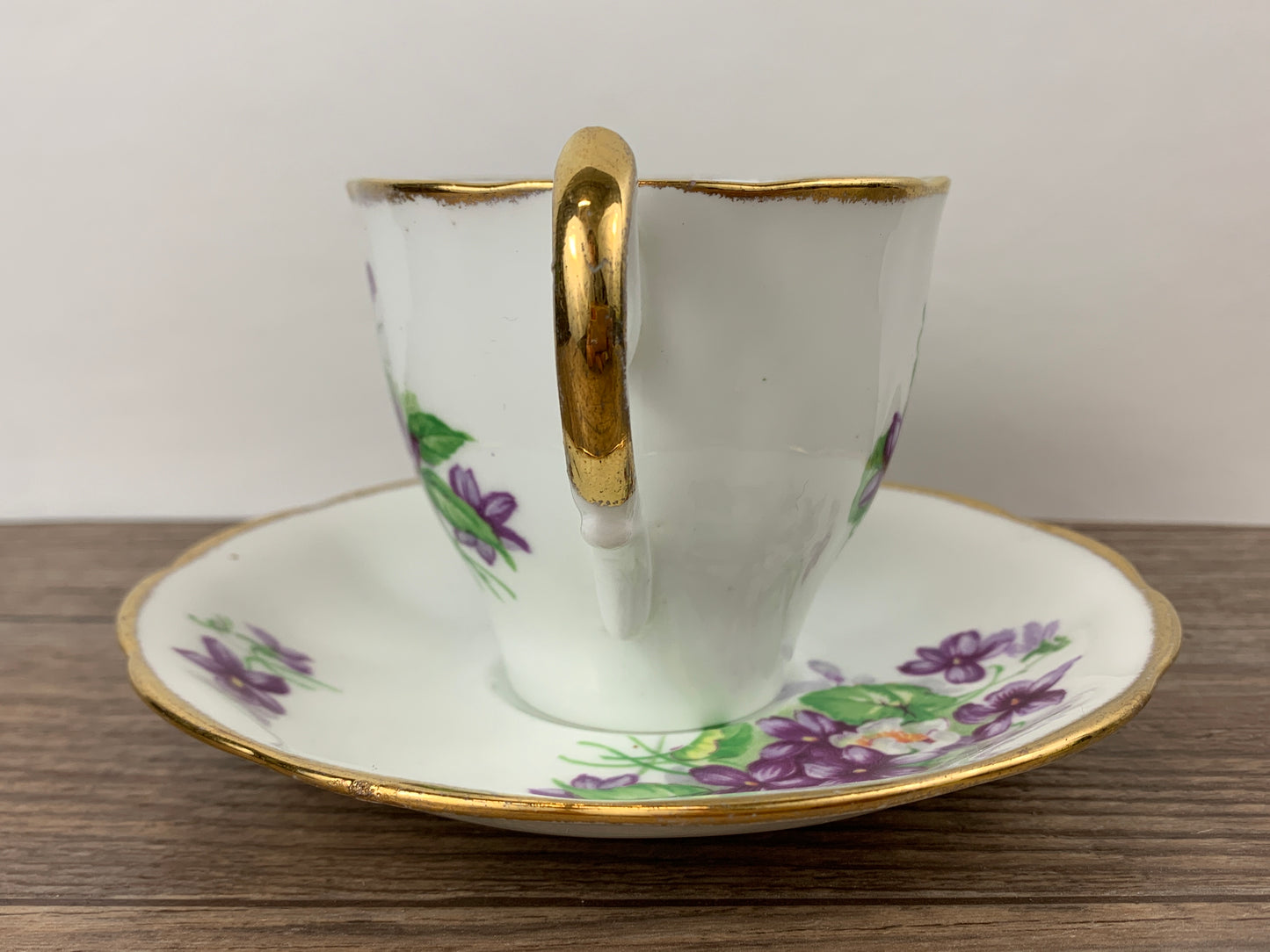 Vintage English Teacup with Purple Violets