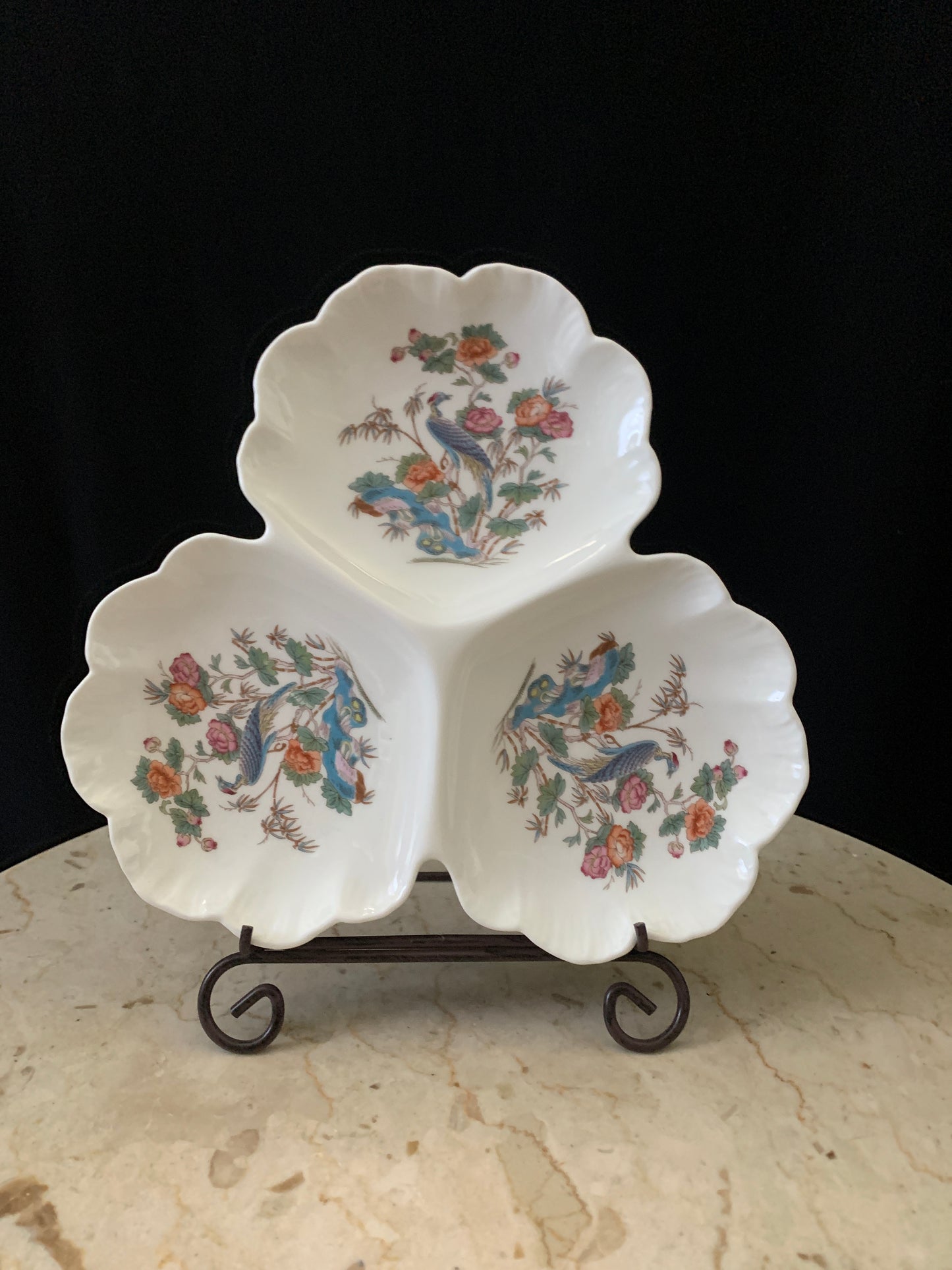 Wedgwood Kutani Crane 3 Part Relish Dish