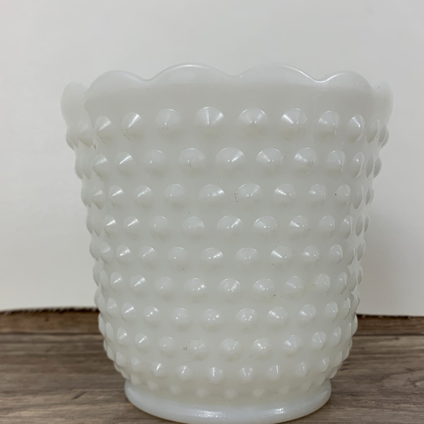 FireKing Milk Glass Hobnail Planter, Vintage Farmhouse Decor.