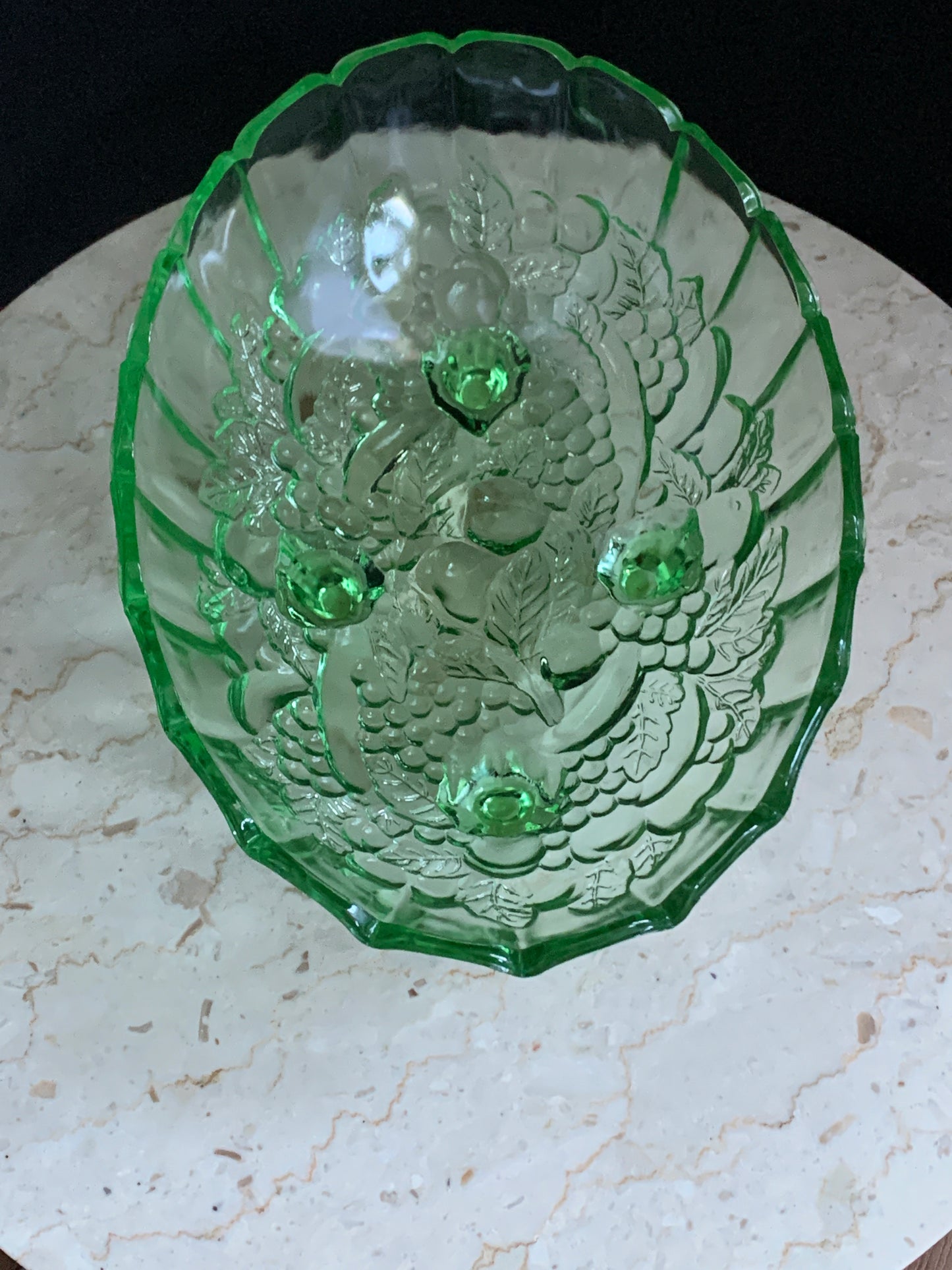 Indiana Glass Vintage Green Fruit Bowl