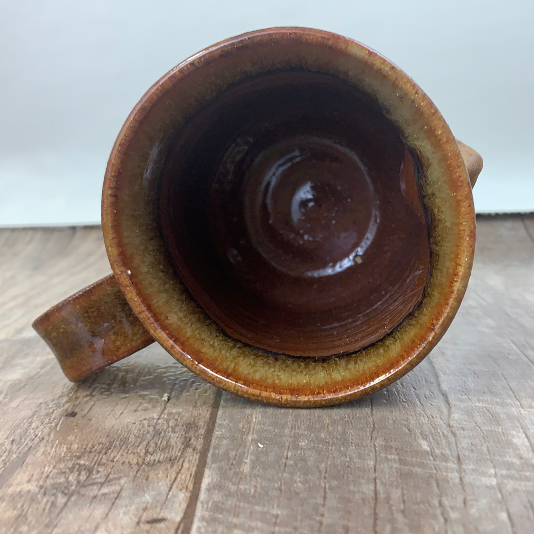 Vintage Drip Glaze Pottery Mug with Face Handmade Pottery Mug with Molded Face