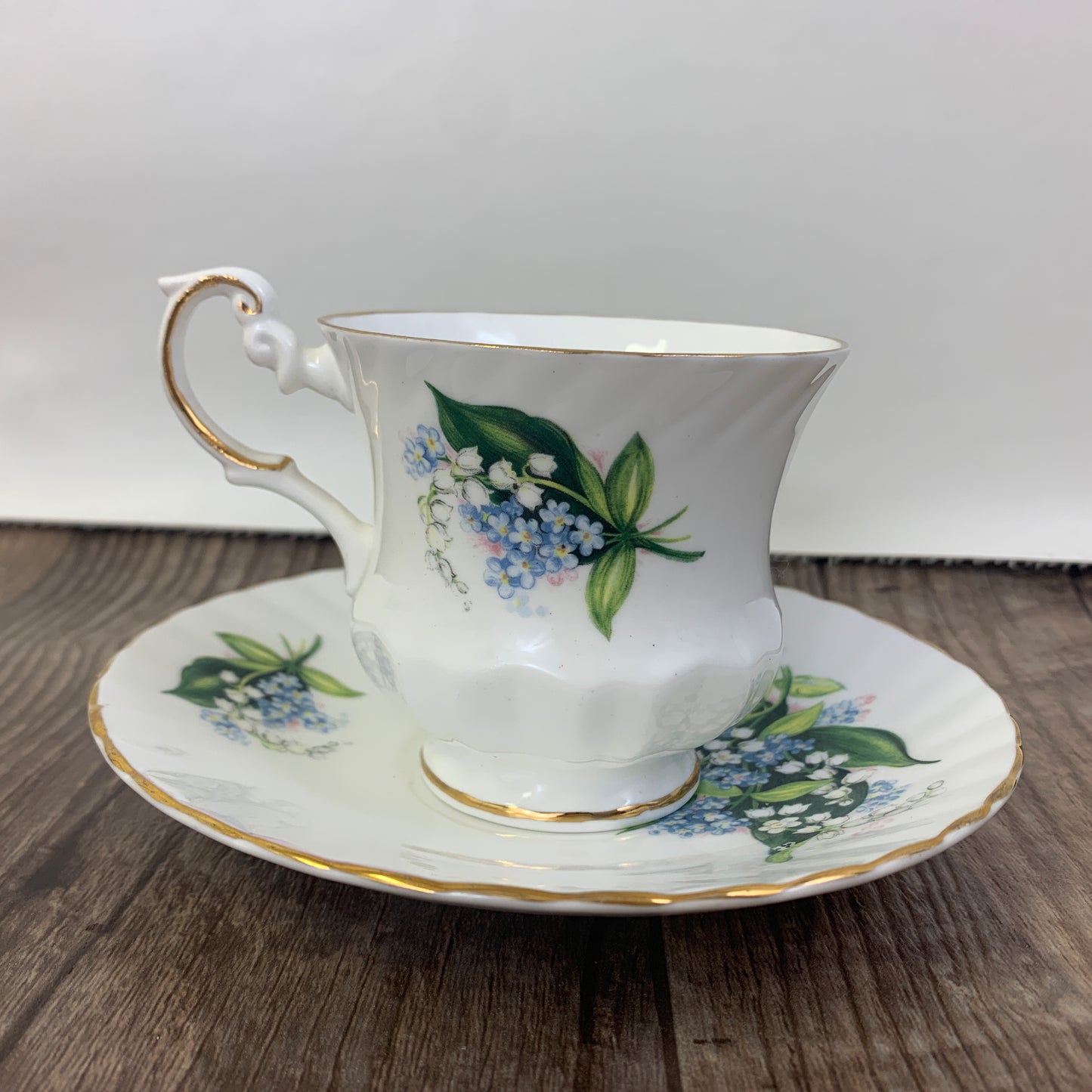 Lily of the Valley Teacup, Gift for Mother, Blue and White Floral Pattern Tea Cup