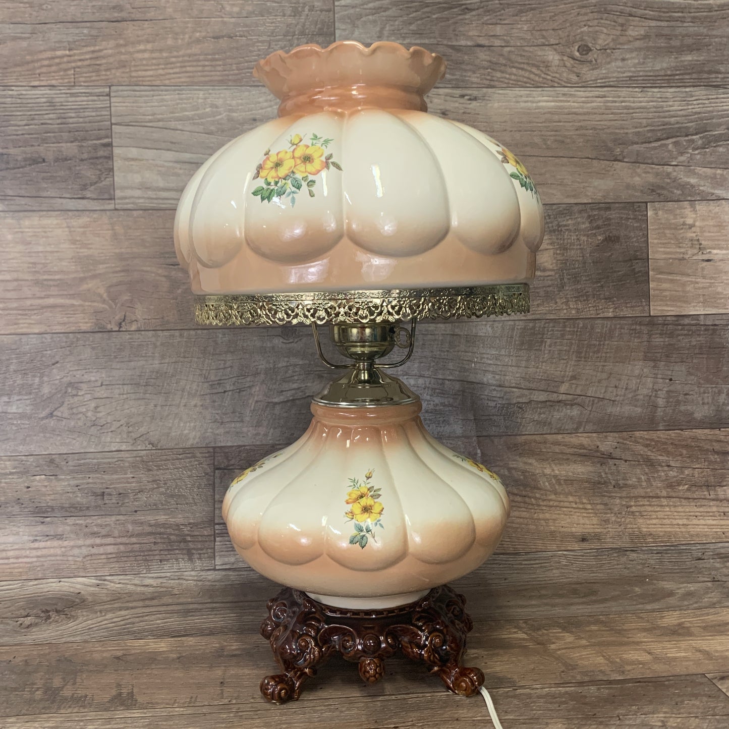 Large Ceramic Gone With the Wind Lamp, Neutral Tones