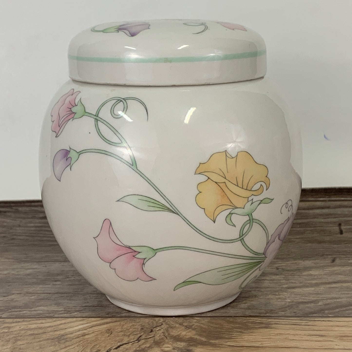 Vintage Sadler Sweet Pea Ginger Jar, Tea Caddy, Vintage Kitchen Storage