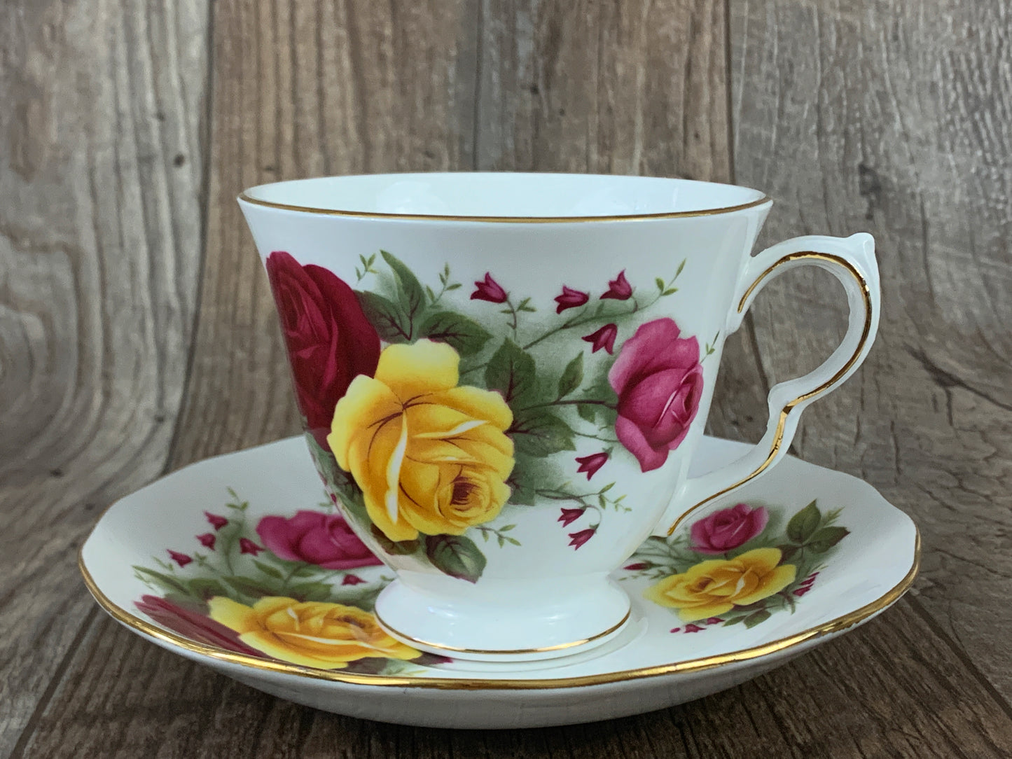 Red and Yellow Rose Teacup Vintage Tea Cup Vintage Gifts