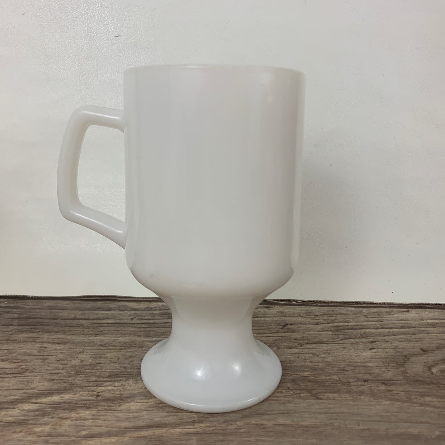 Milk Glass Pedestal Coffee Mugs, Set of 2 Vintage Mugs