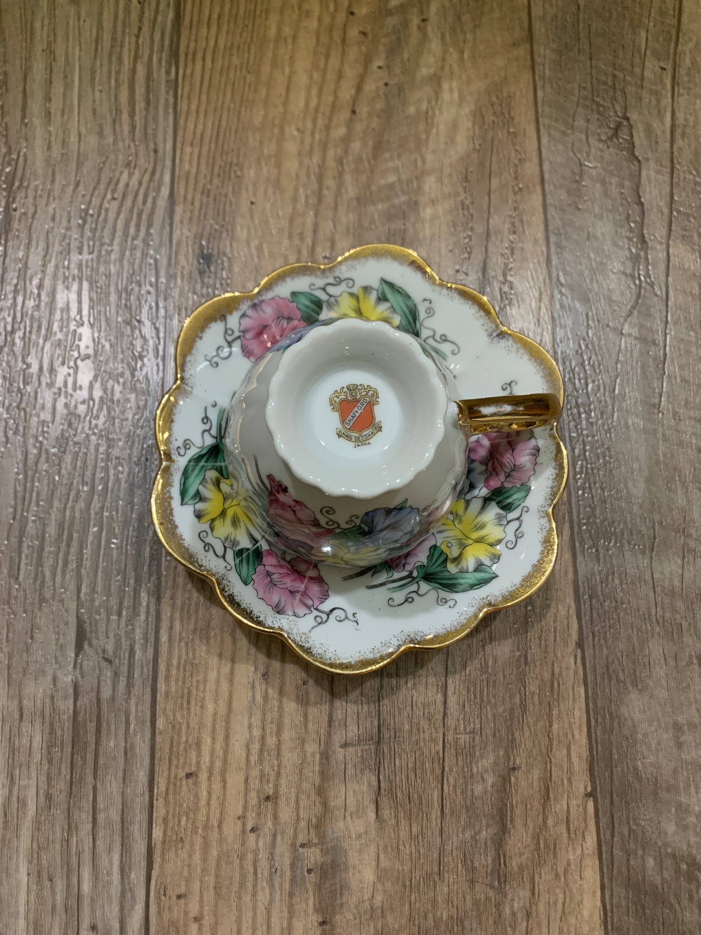 Pink, Blue, and Yellow Shafford Tea Cup and Saucer Set Tea Lovers Gift Grand Millennial Style