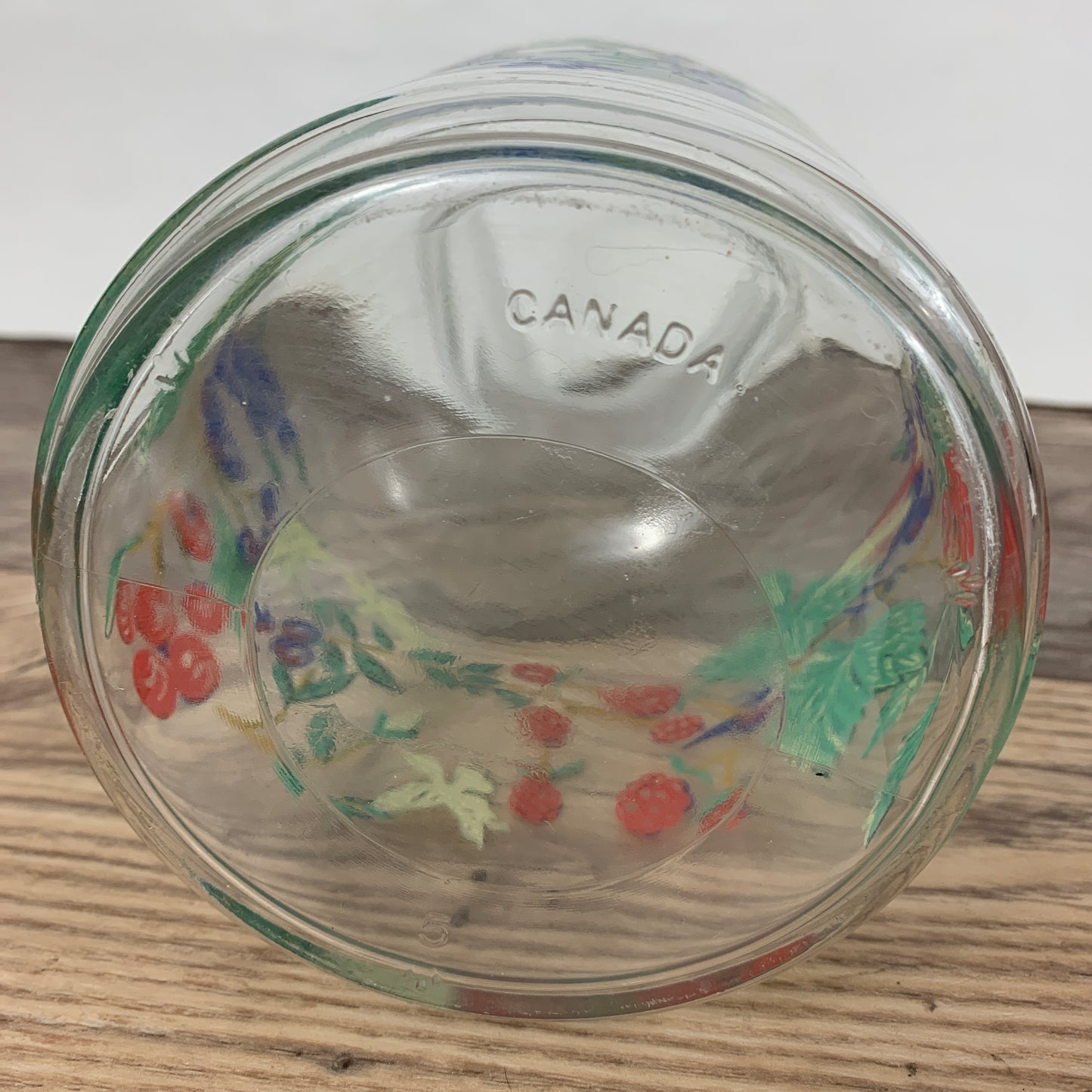 Vintage Juice Carafe with Bird, Leaves, and Berries
