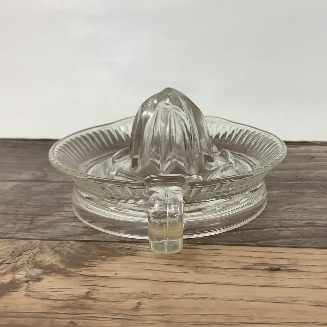 Small Glass Lemon Press Citrus Reamer Vintage Glass Juicer