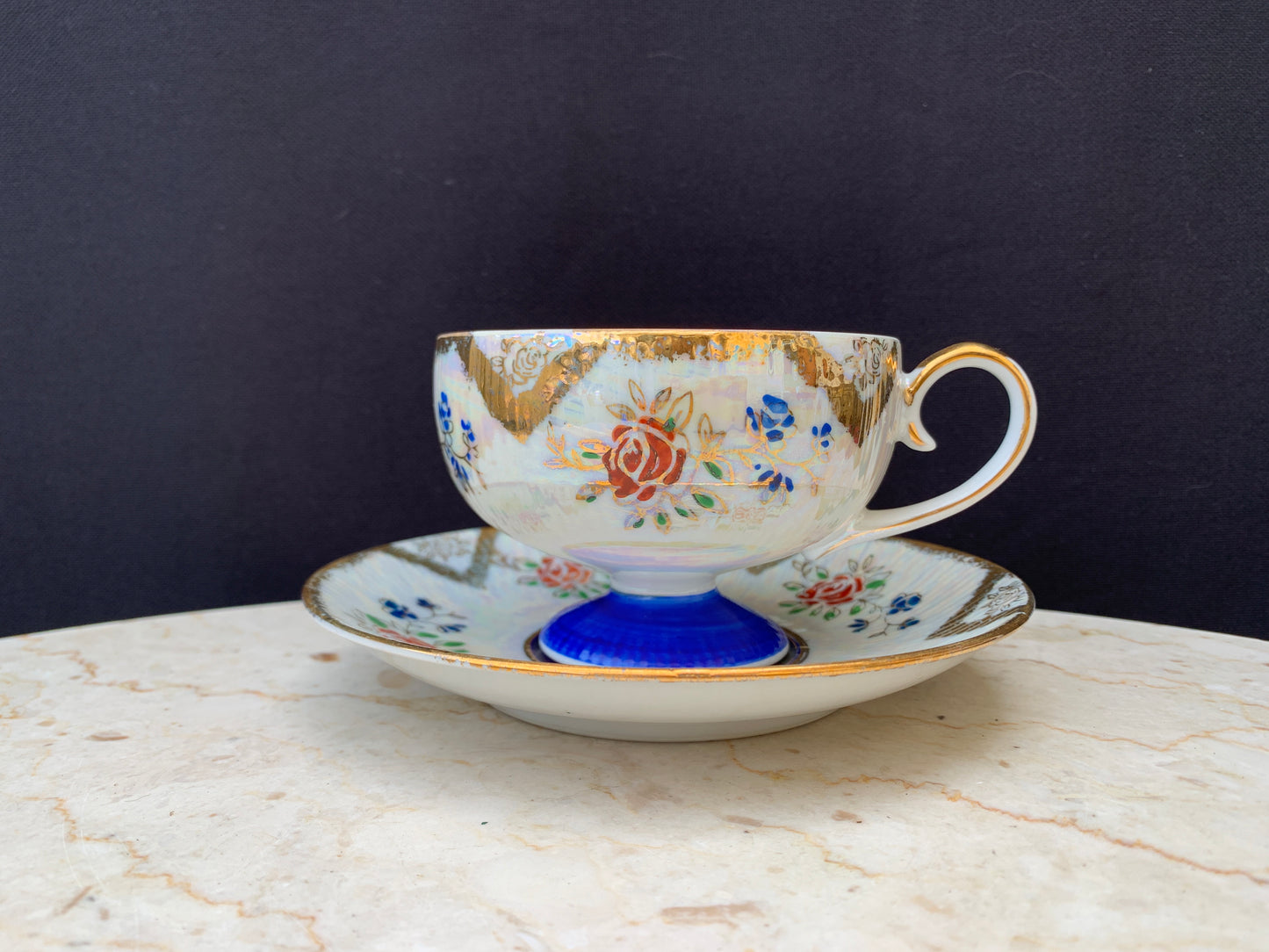 Luster Ware Tea Cup Made in Japan Footed Teacup