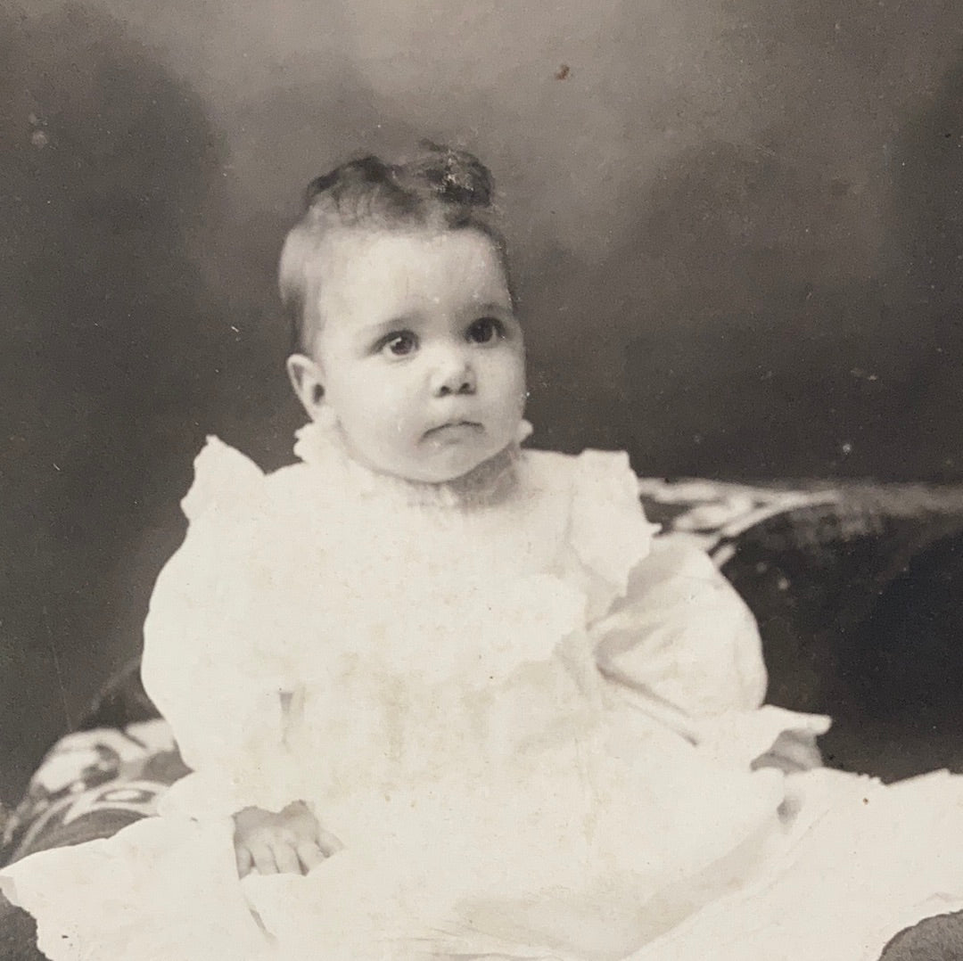 Original Antique Photograph of Baby Erma Cabinet Card CDV Antique Baby Photo Found Photos