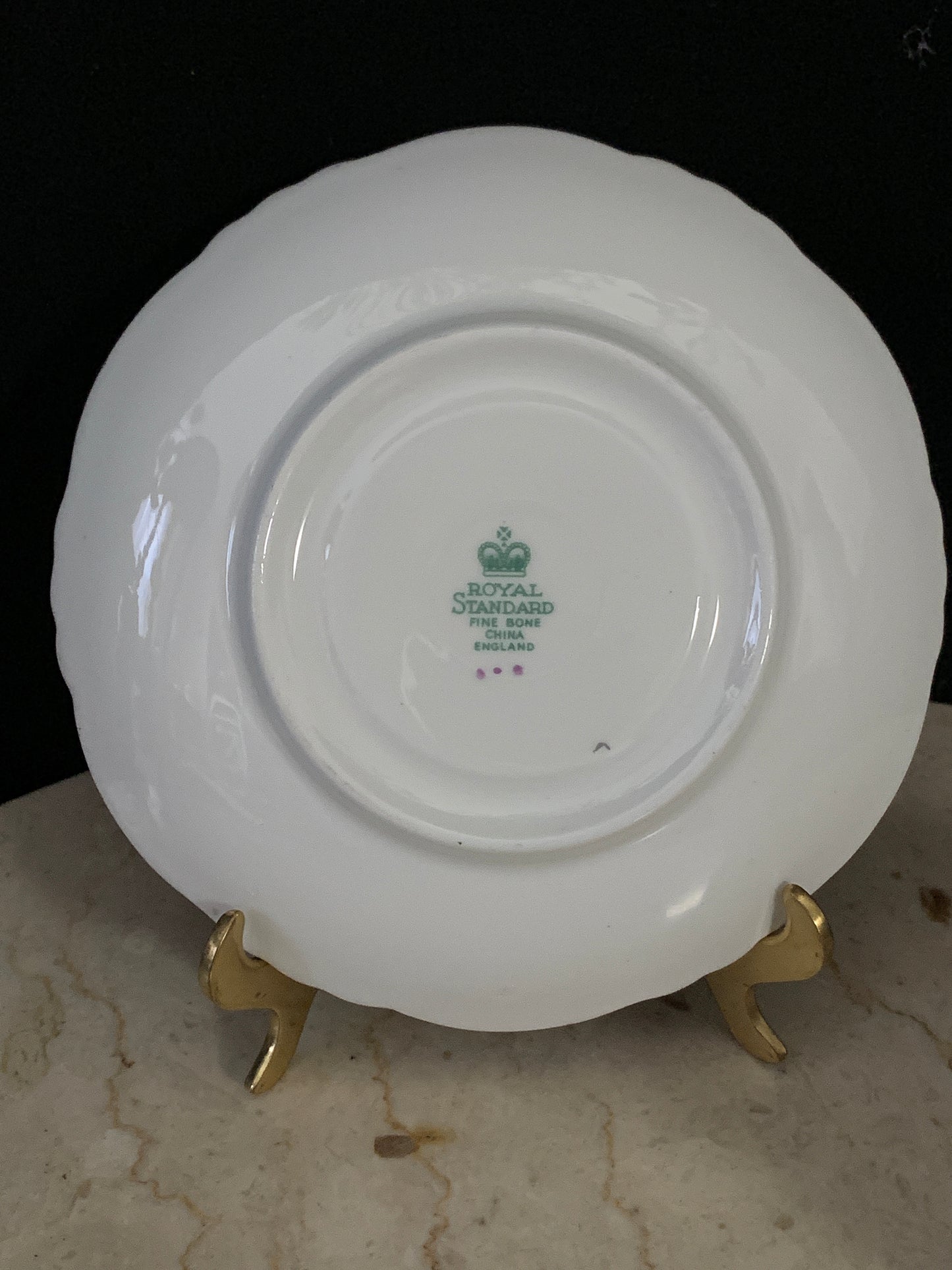 Pink and White Flower Tea Cup and Saucer with Scalloped Edge Royal Standard