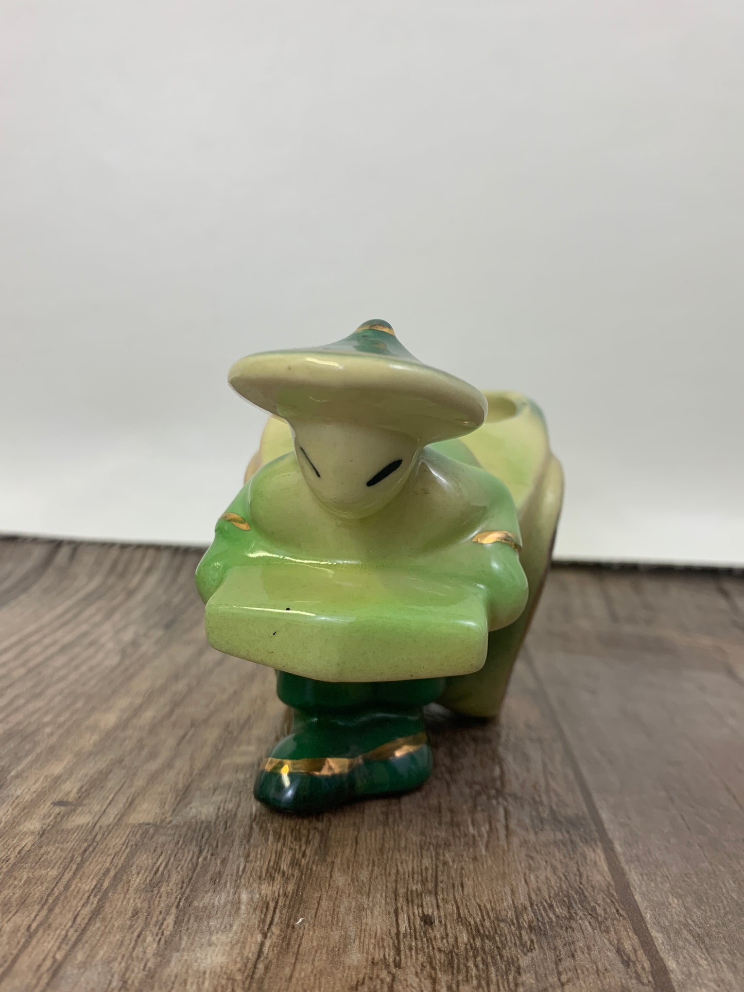 Mini Vintage Ceramic Planter USA #539 Rickshaw Cart