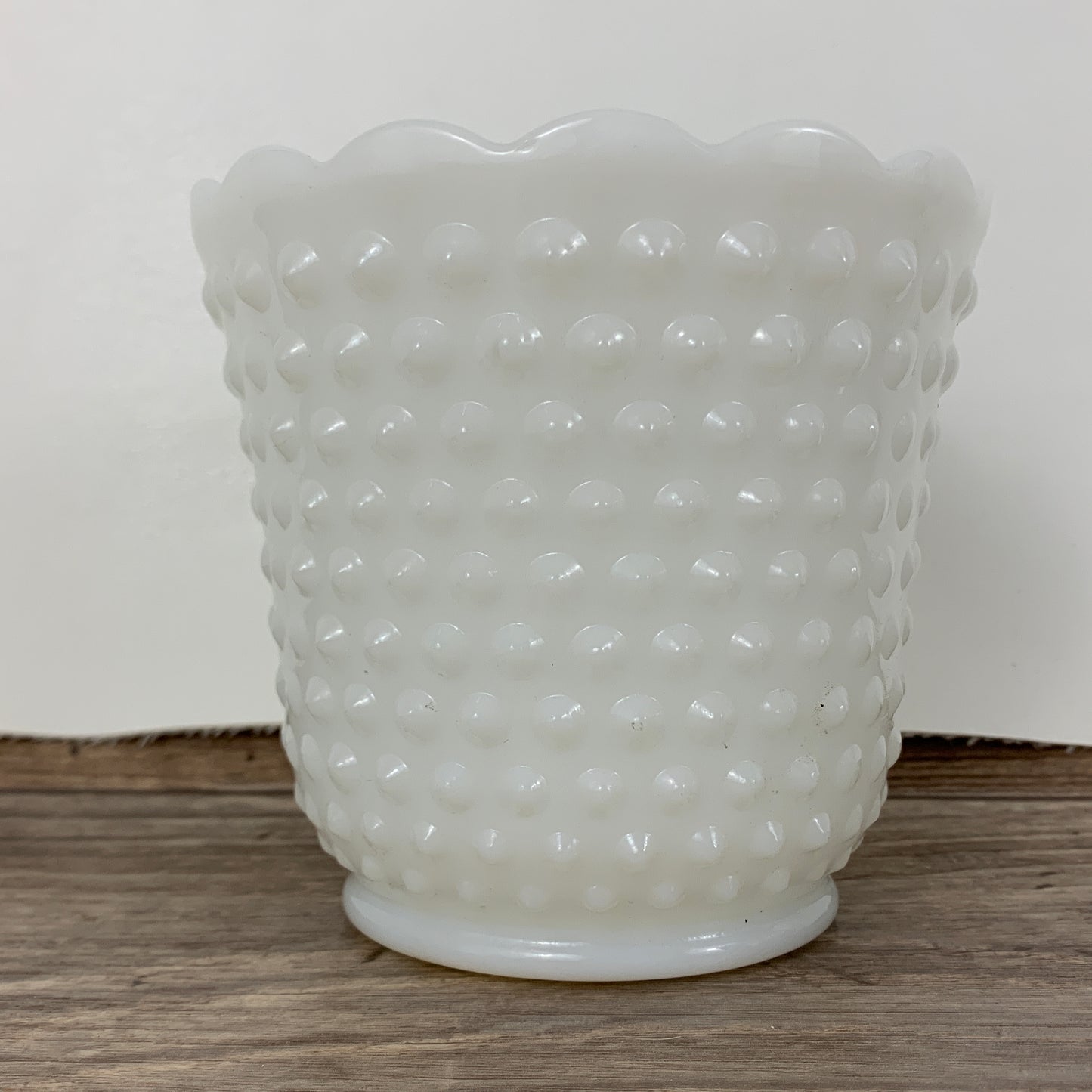 FireKing Milk Glass Hobnail Planter, Vintage Farmhouse Decor.