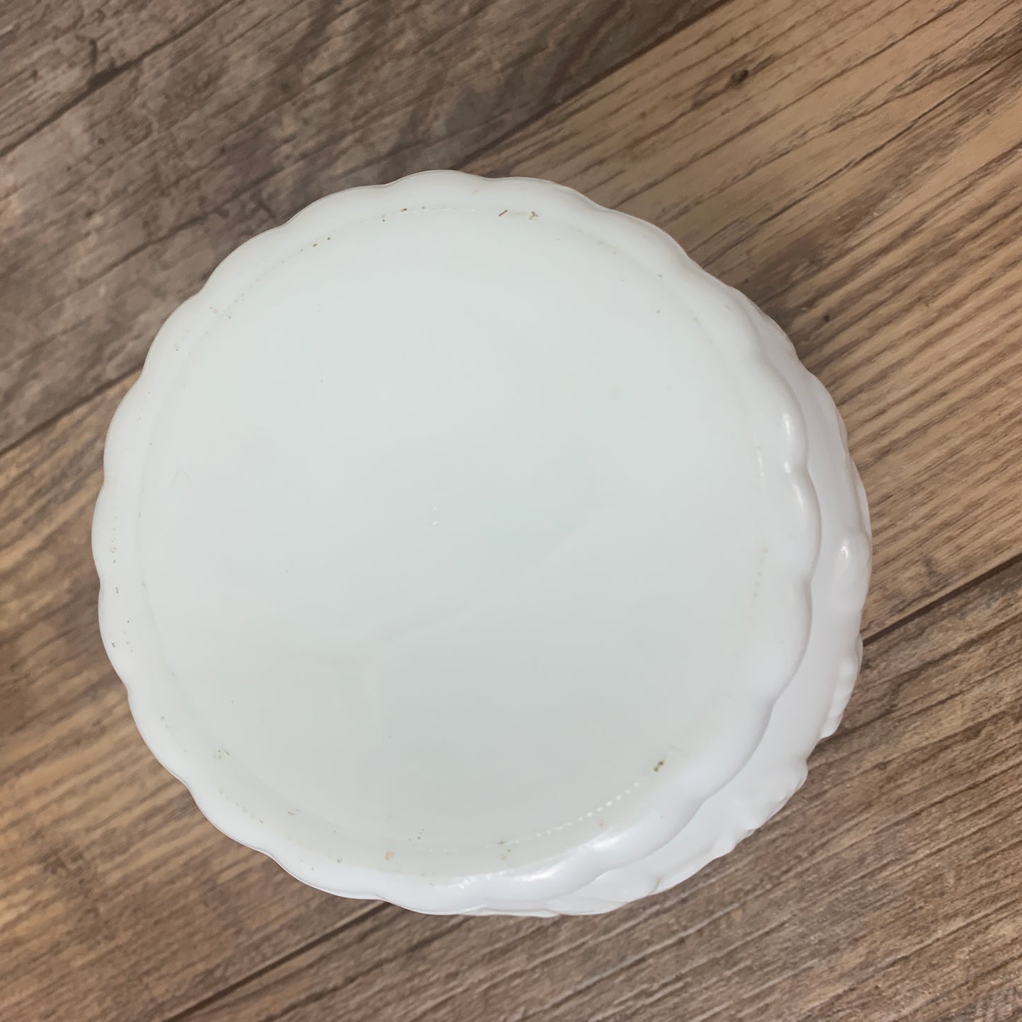 Milk Glass Planter with Raised Grapevine Pattern, Pedestal Planter
