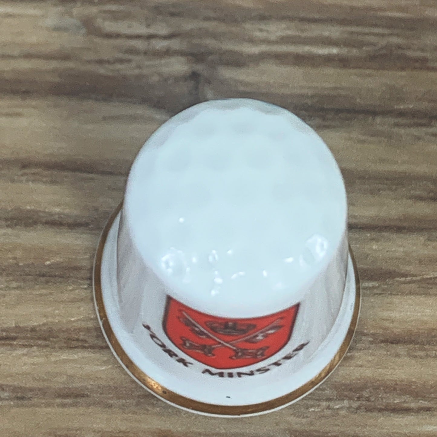 Bone China Thimble York Minister Cathedral, Vintage Travel Souvenir