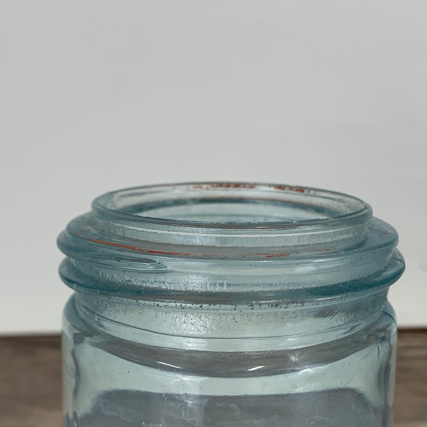 Antique Aqua Blue Crown Canning Jar