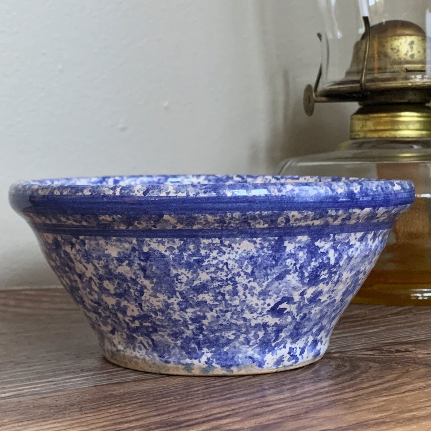 Small Blue and White Signed Pottery Bowl Vintage Farmhouse Decor Small Pottery Bowl