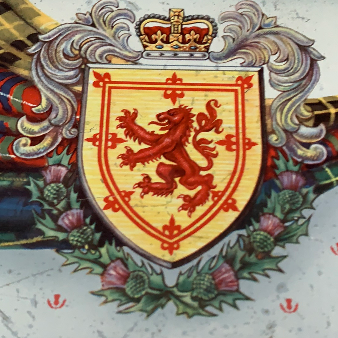 Vintage Biscuit Tin with Tartan and Thistles Huntley and Palmers Biscuit Reading & London England