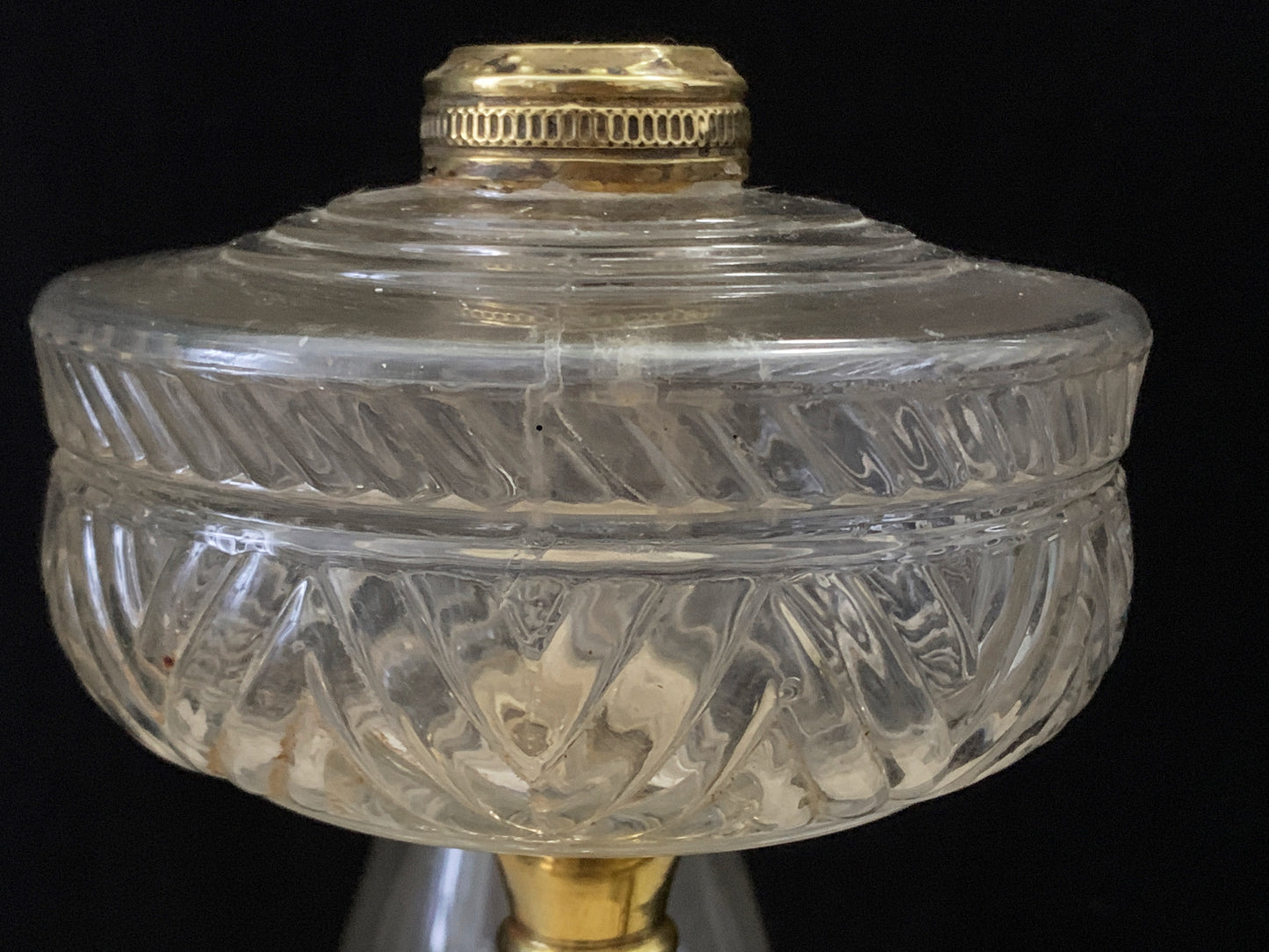 Antique Cast Iron Base Oil Lamp Ornate Burner Patent 1892
