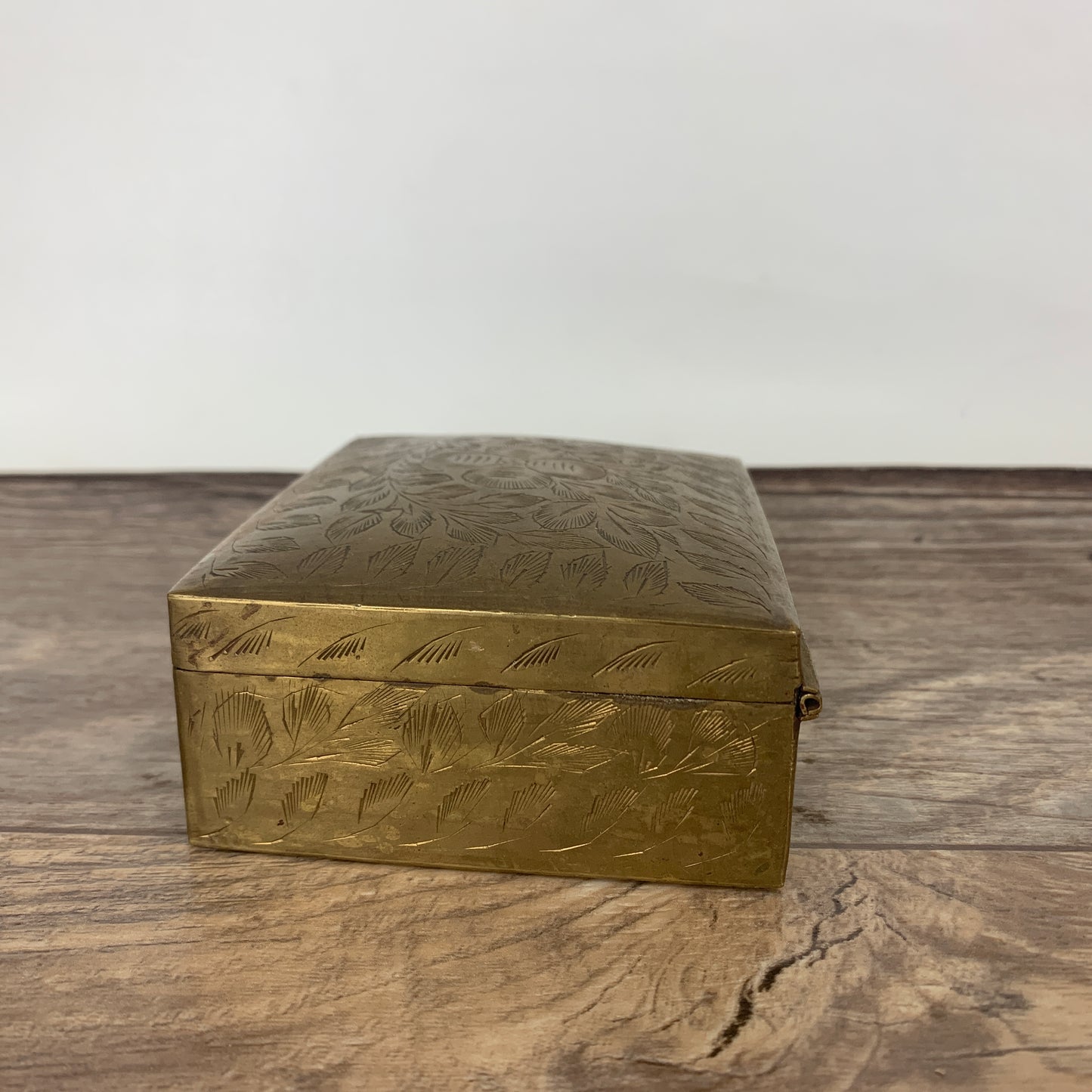 Small Engraved Brass Trinket Box, Small Jewelry Box, Stash Box