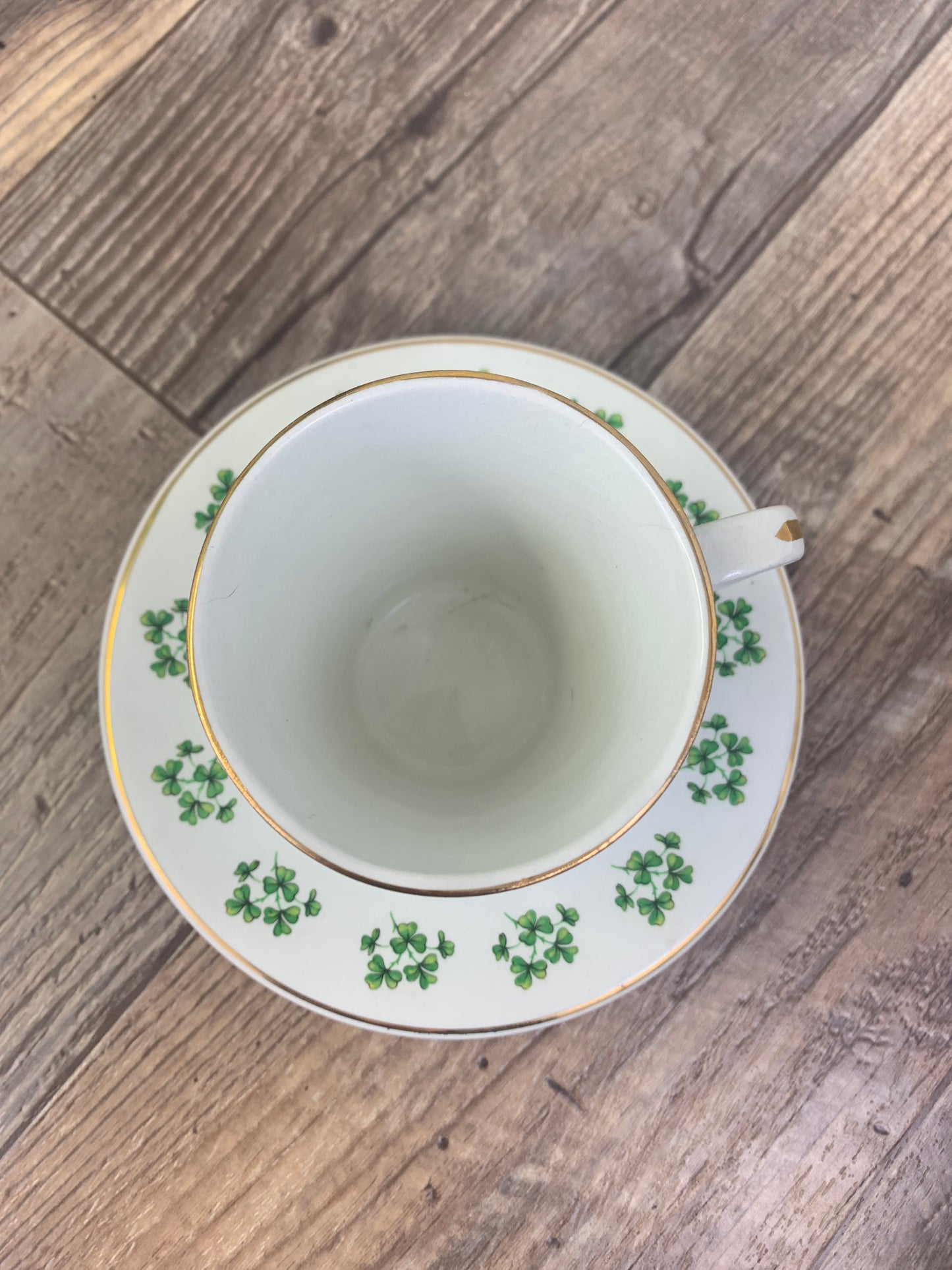 Shamrock Teacup Made in Ireland Arklow Pottery Patricia Pattern Vintage Teacup