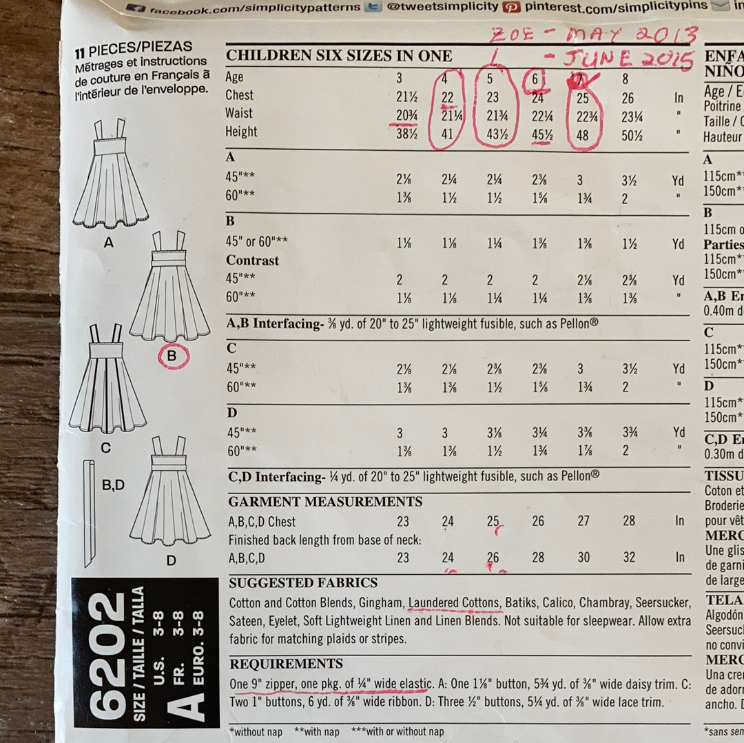 Girls Sleeveless Summer Dress Sewing Pattern Size 3 to 8 New Look 6202