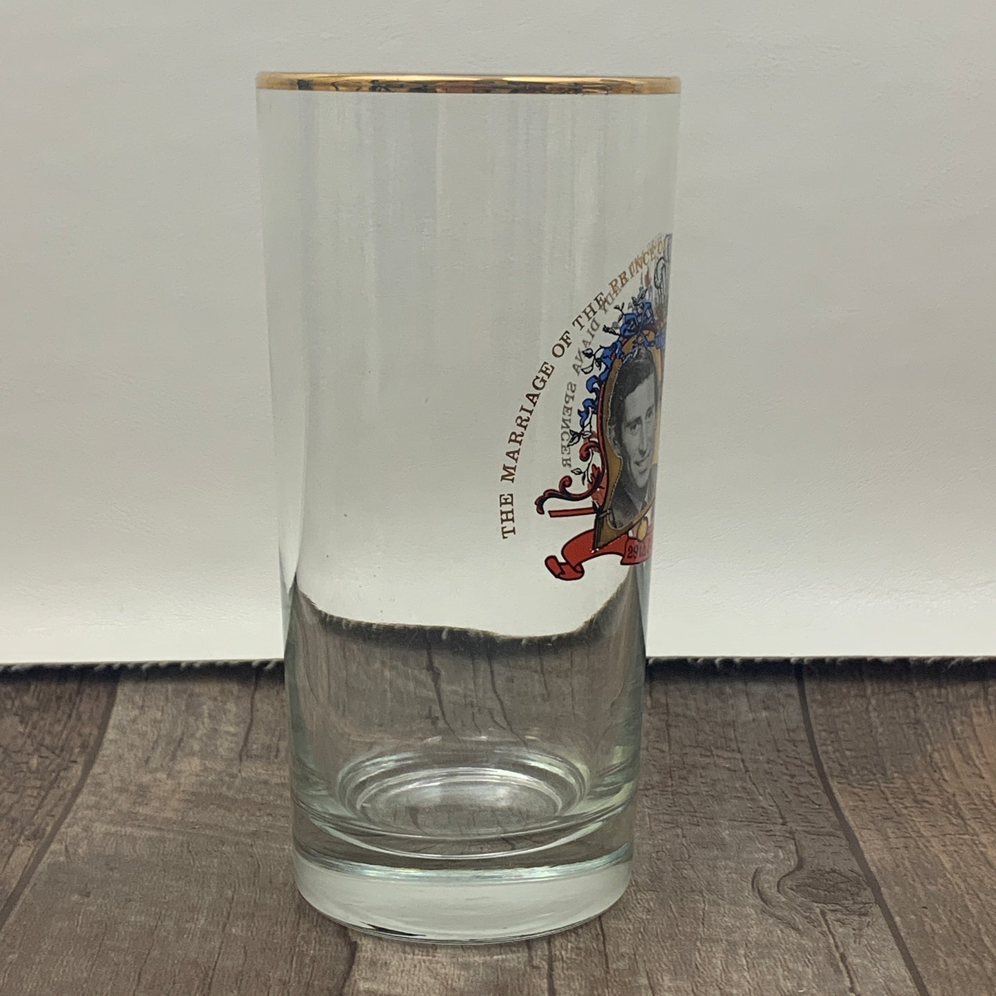 Princess Diana and Prince Charles Commemorative Glass Royal Wedding Souvenir 1980s Collectible