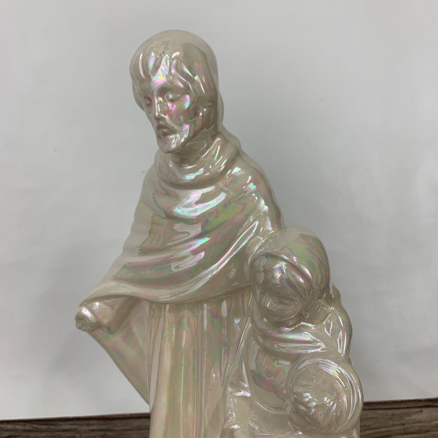Jesus, Mary, and Joseph Statuette with Lusterware Finish
