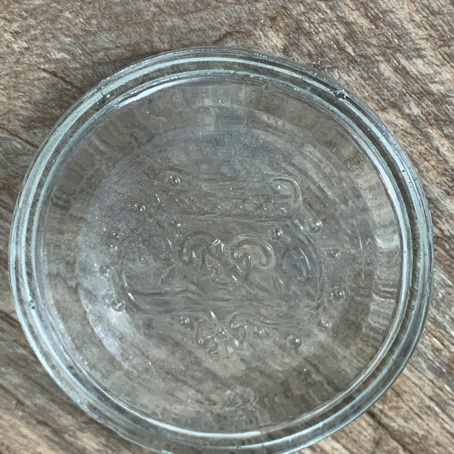 Aqua Crown Quart Size Jar 7" tall with Zinc Ring, Dry Storage, Stash Jar, Antique Farmhouse