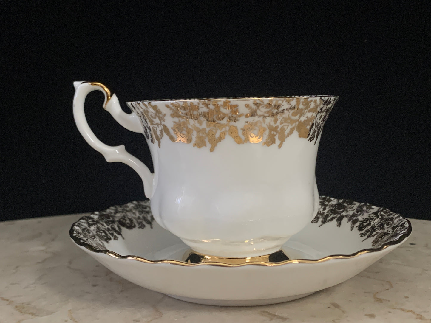 Royal Albert Mother Gold Filigree Vintage Tea Cup and Saucer Gift for Mom